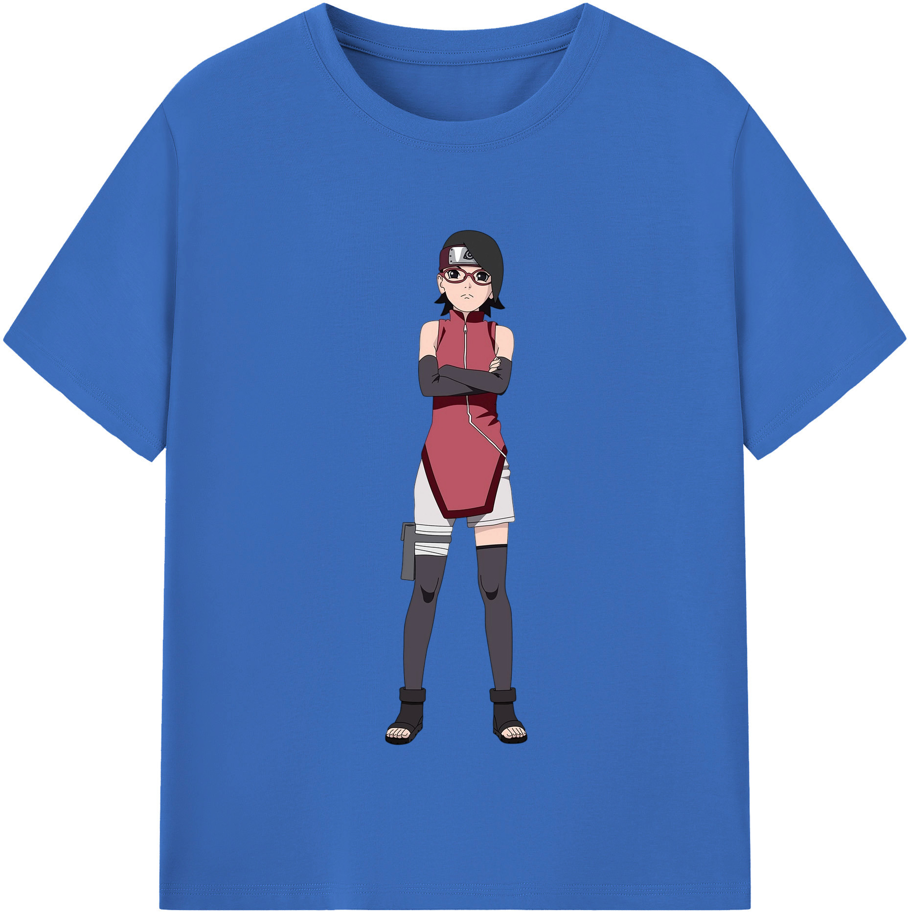 （画像用） NARUTO -ナルト- うちは サラダ Uchiha Sarada 綿100％半袖Tシャツ（フロントプリント）