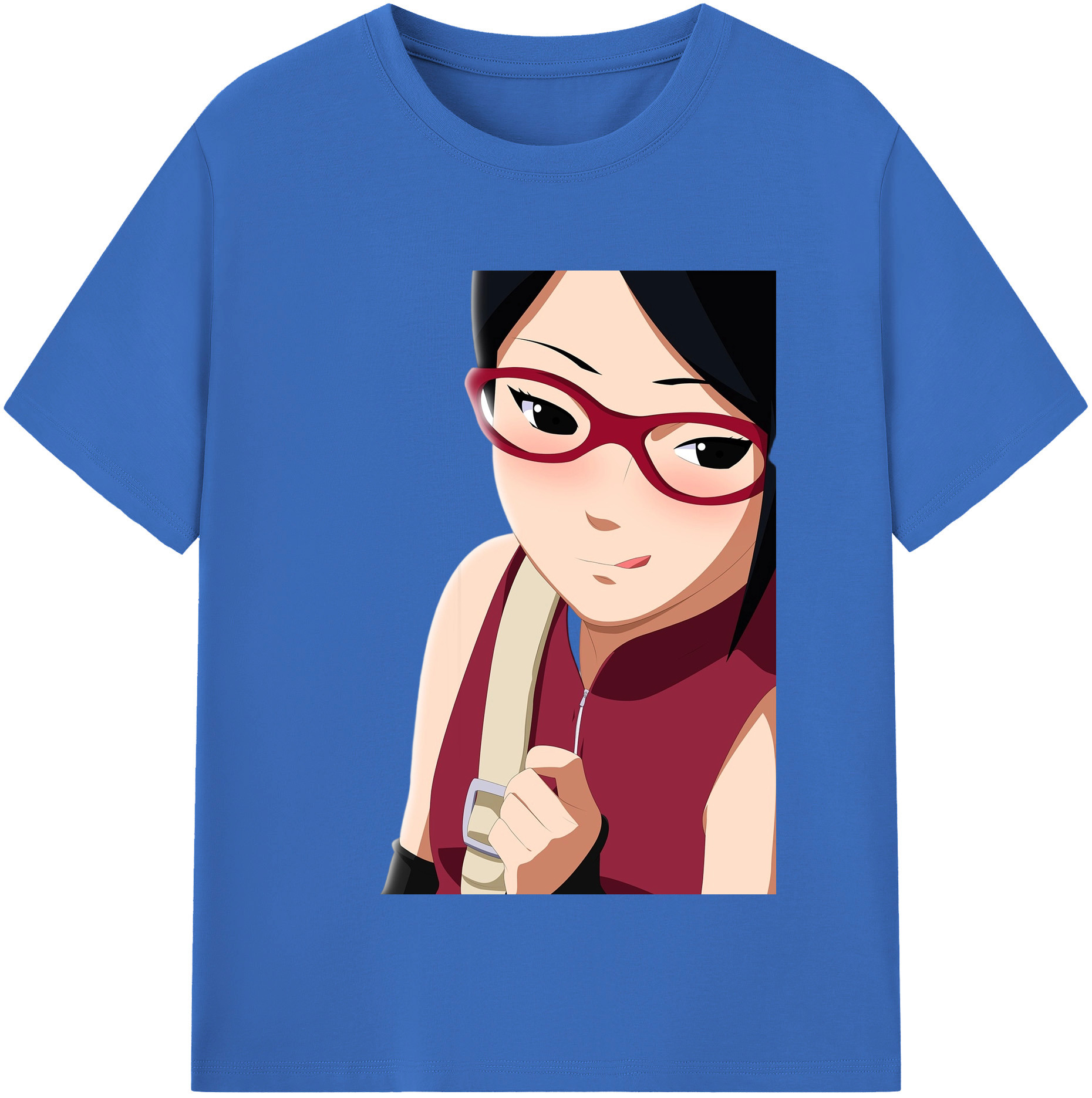 （画像用） NARUTO -ナルト- うちは サラダ Uchiha Sarada 綿100％半袖Tシャツ（フロントプリント）