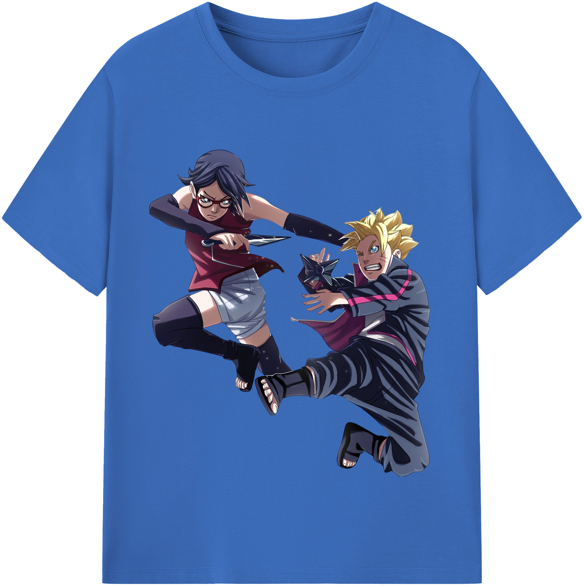 （画像用） NARUTO -ナルト- うちは サラダ Uchiha Sarada 綿100％半袖Tシャツ（フロントプリント）