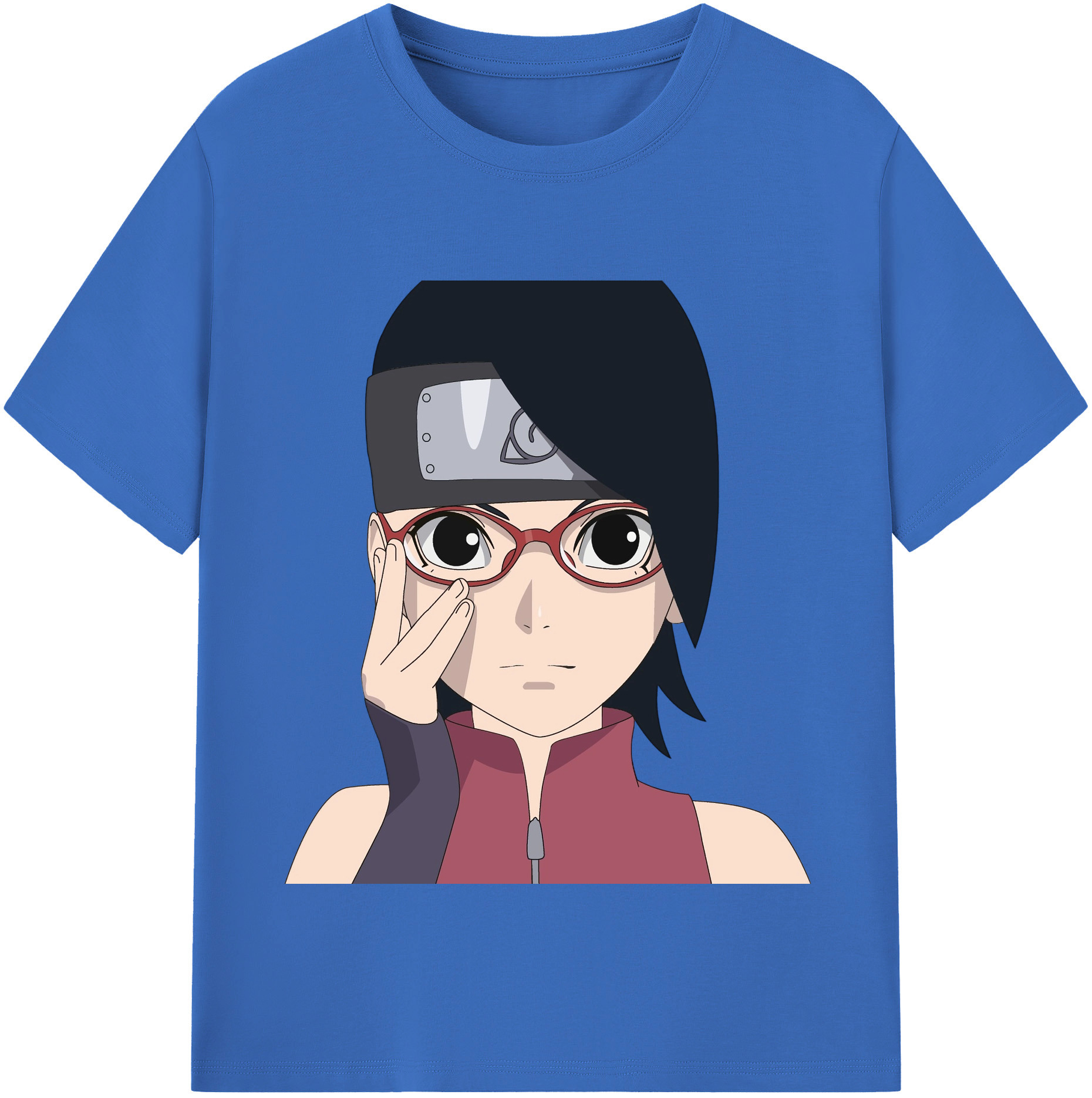 （画像用） NARUTO -ナルト- うちは サラダ Uchiha Sarada 綿100％半袖Tシャツ（フロントプリント）
