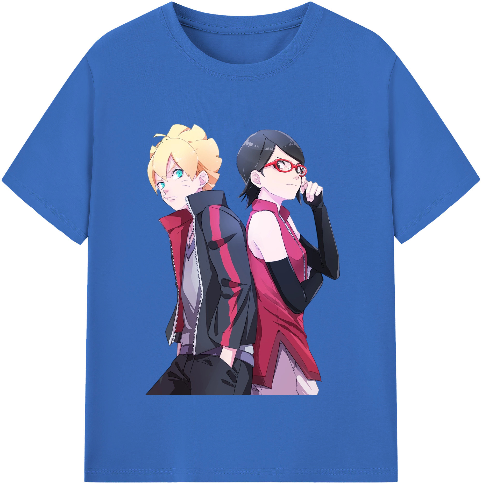 （画像用） NARUTO -ナルト- うちは サラダ Uchiha Sarada 綿100％半袖Tシャツ（フロントプリント）