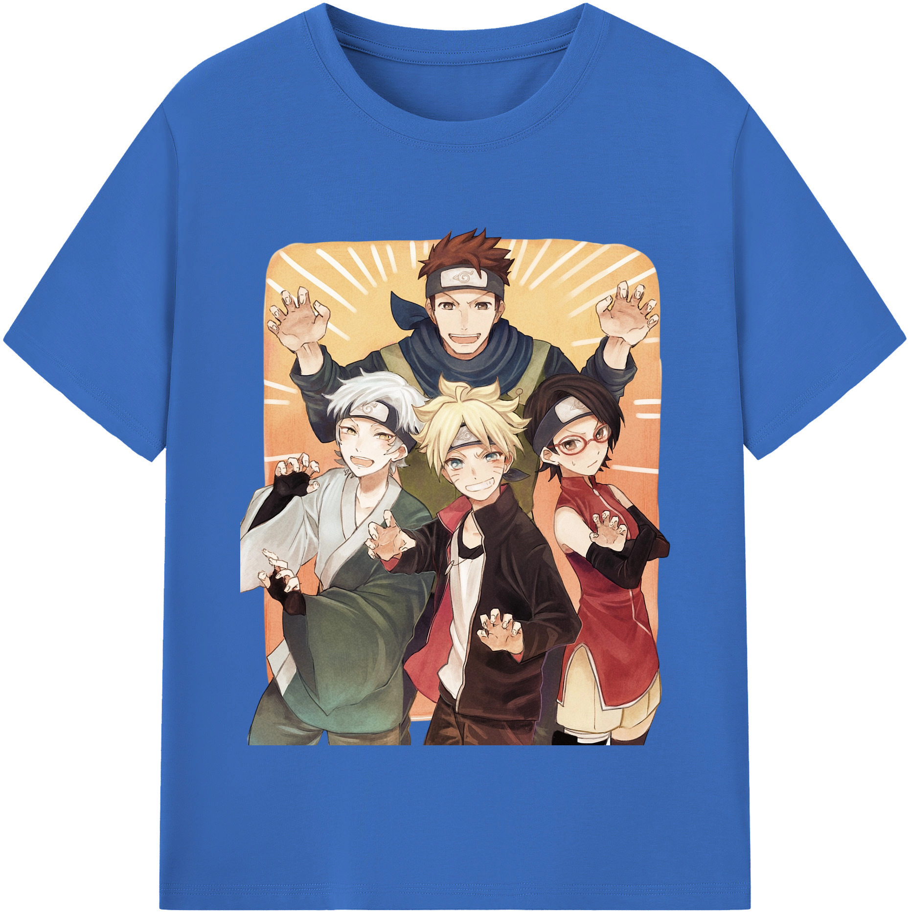 （画像用） NARUTO -ナルト- うちは サラダ Uchiha Sarada 綿100％半袖Tシャツ（フロントプリント）