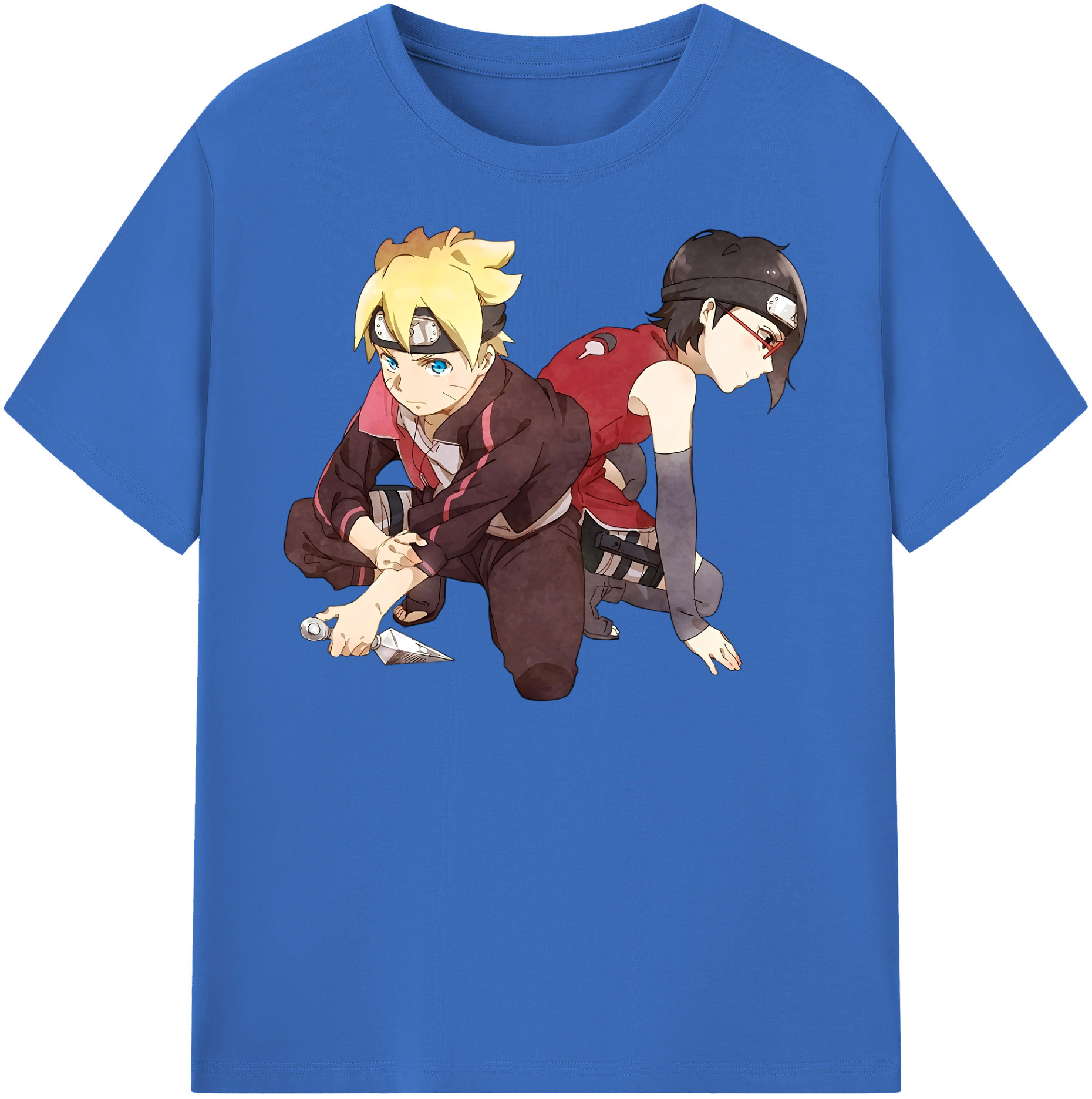 （画像用） NARUTO -ナルト- うちは サラダ Uchiha Sarada 綿100％半袖Tシャツ（フロントプリント）