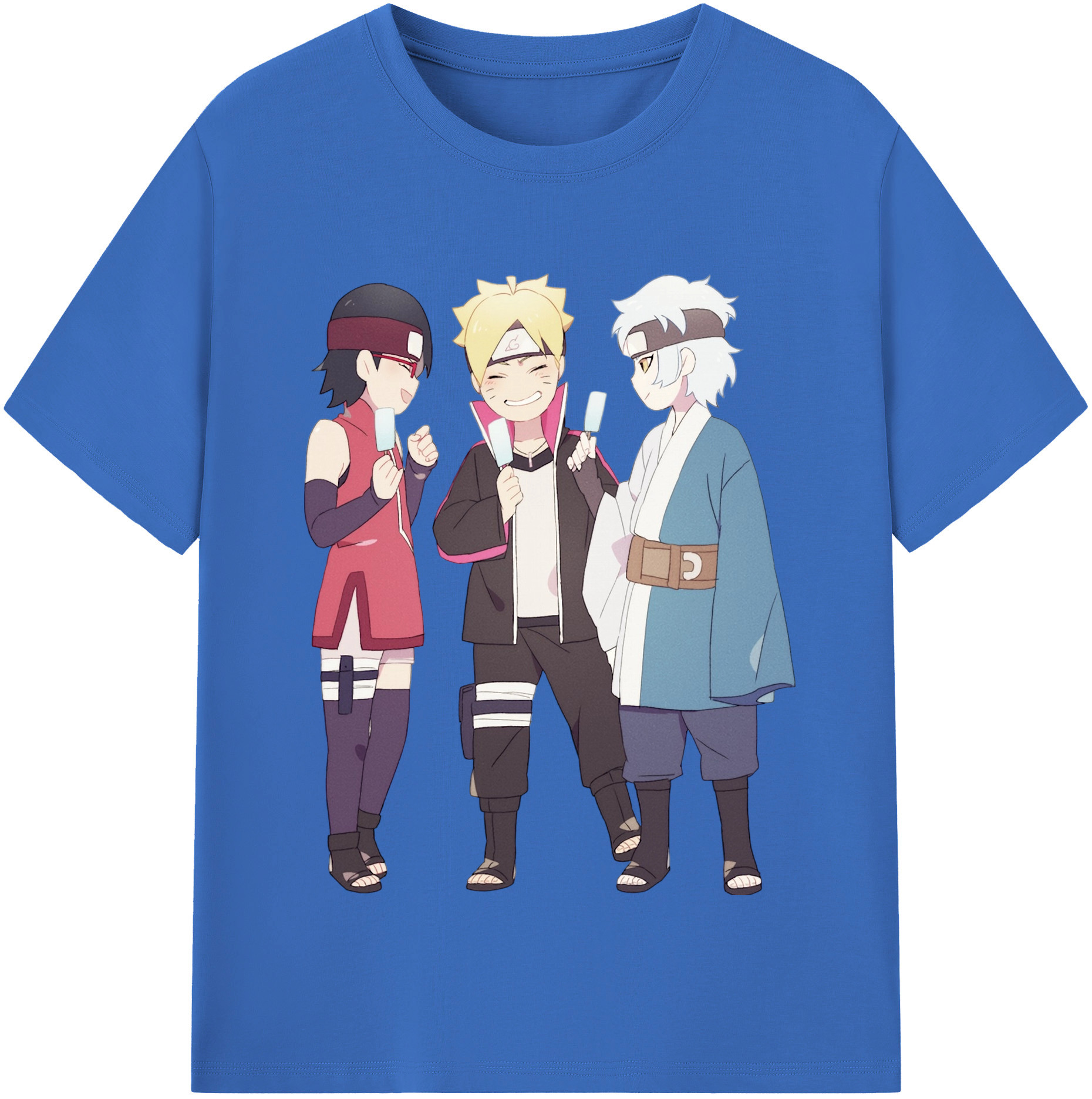 （画像用） NARUTO -ナルト- うちは サラダ Uchiha Sarada 綿100％半袖Tシャツ（フロントプリント）