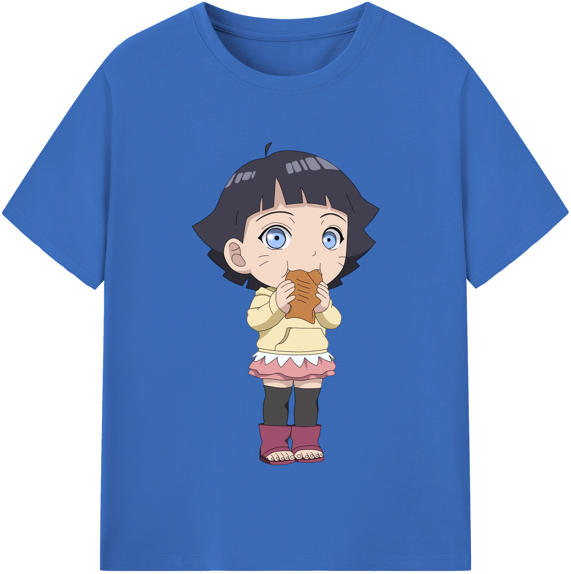 （画像用） NARUTO -ナルト- うずまき ヒマワリ Uzumaki Himawari 綿100％半袖Tシャツ（フロントプリント）
