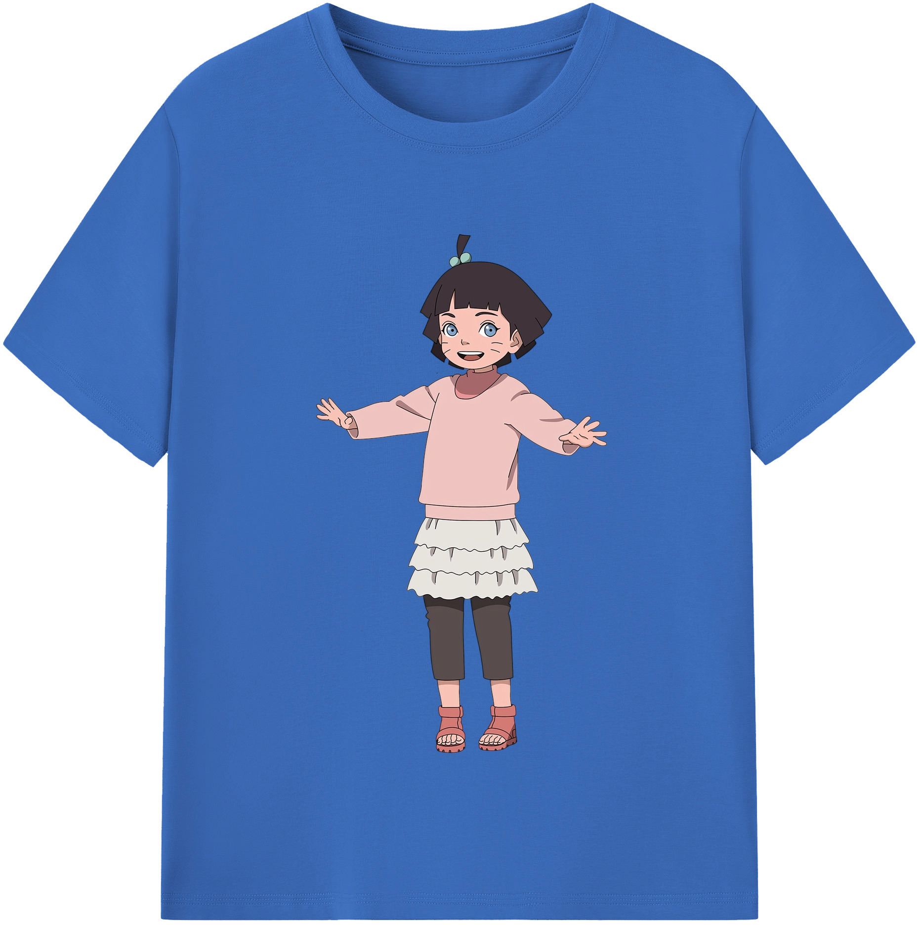 （画像用） NARUTO -ナルト- うずまき ヒマワリ Uzumaki Himawari 綿100％半袖Tシャツ（フロントプリント）