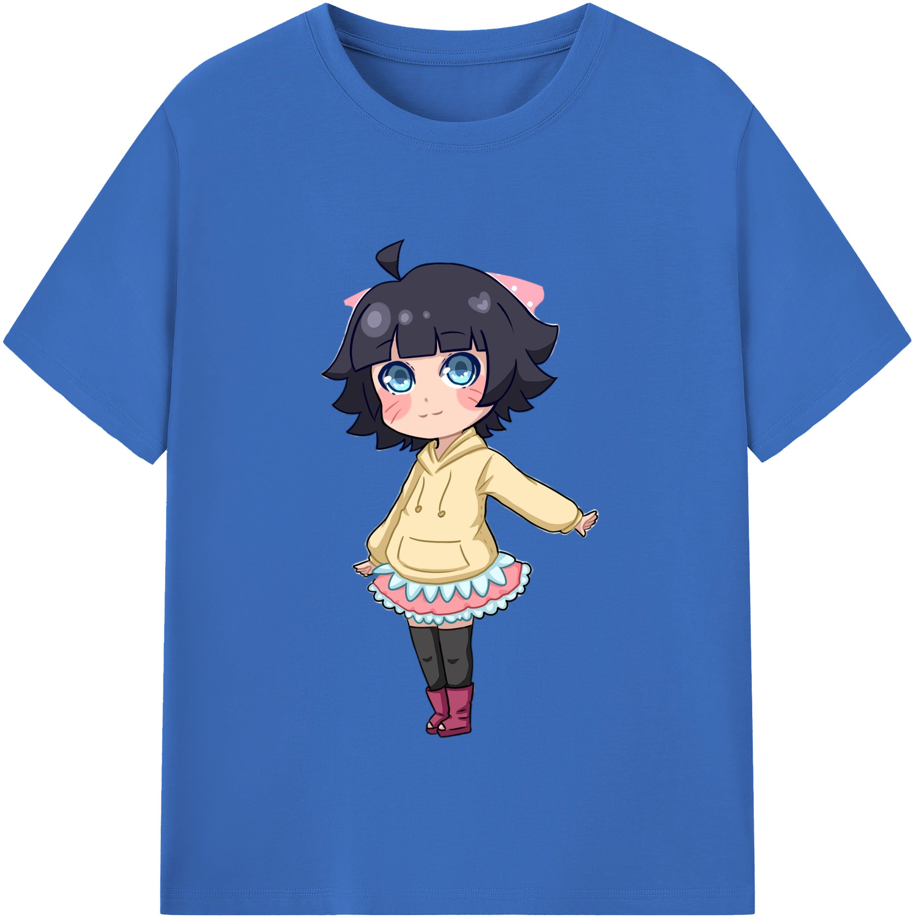 （画像用） NARUTO -ナルト- うずまき ヒマワリ Uzumaki Himawari 綿100％半袖Tシャツ（フロントプリント）