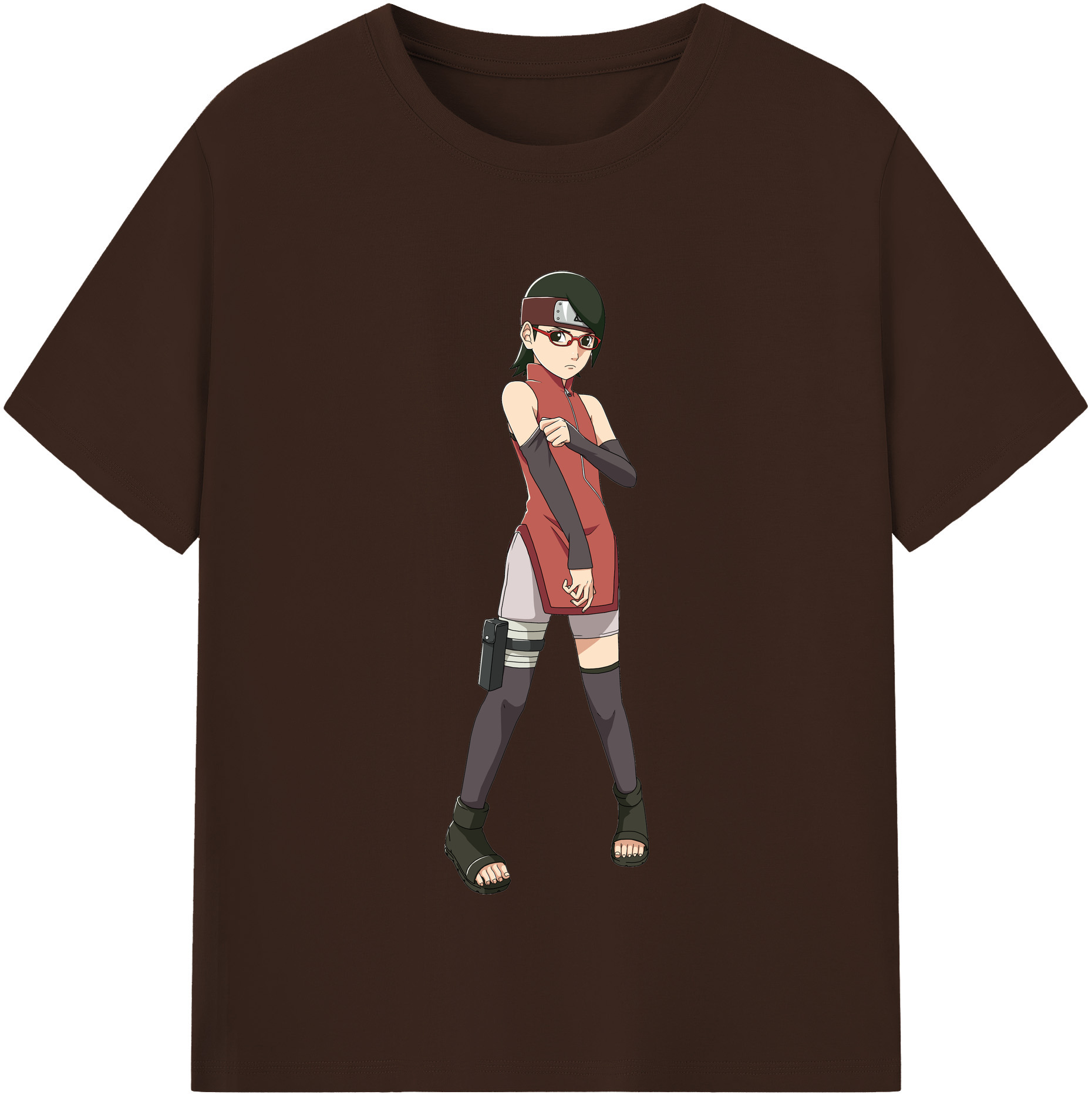 （画像用） NARUTO -ナルト- うちは サラダ Uchiha Sarada 綿100％半袖Tシャツ（フロントプリント）