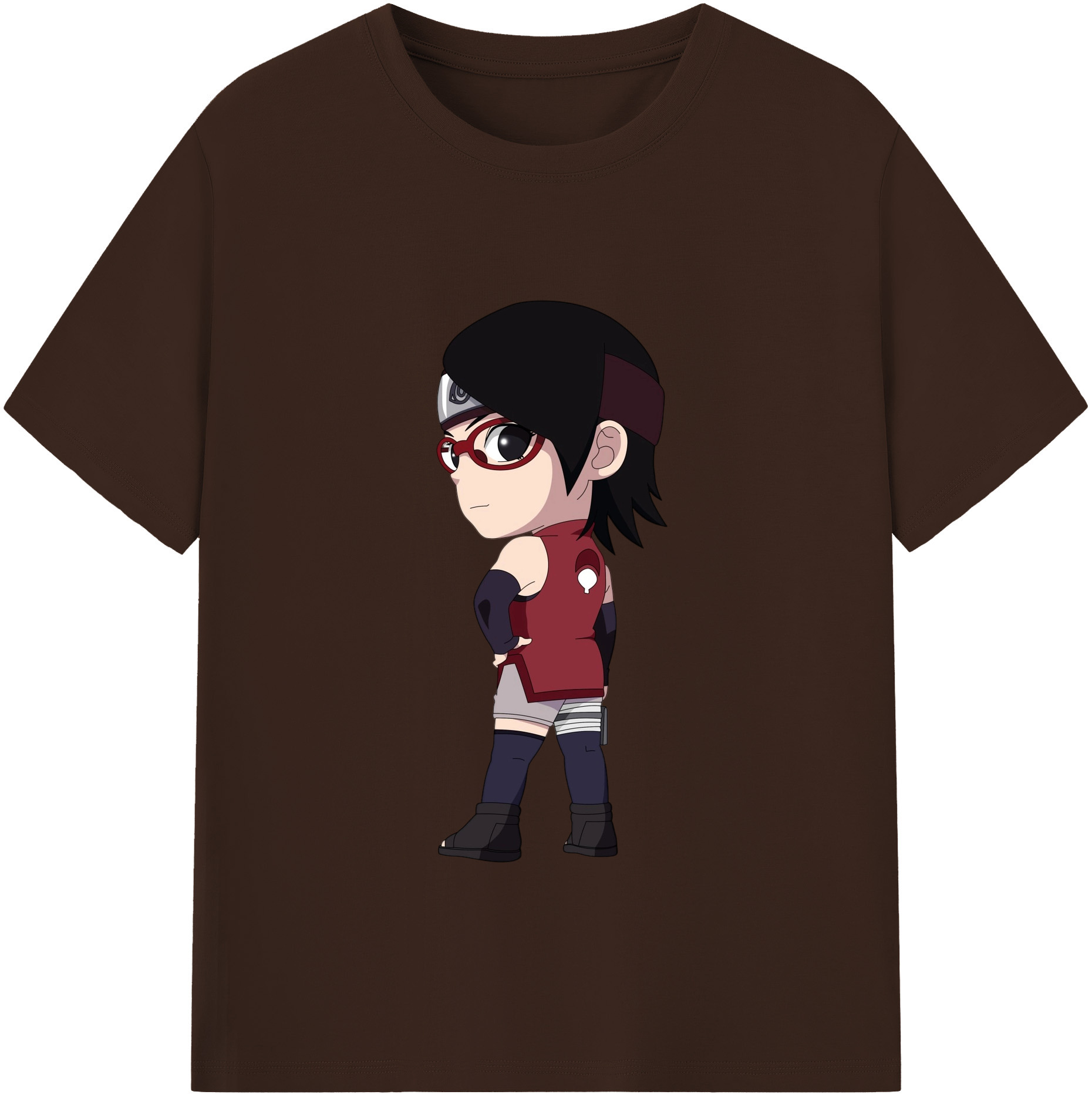 （画像用） NARUTO -ナルト- うちは サラダ Uchiha Sarada 綿100％半袖Tシャツ（フロントプリント）
