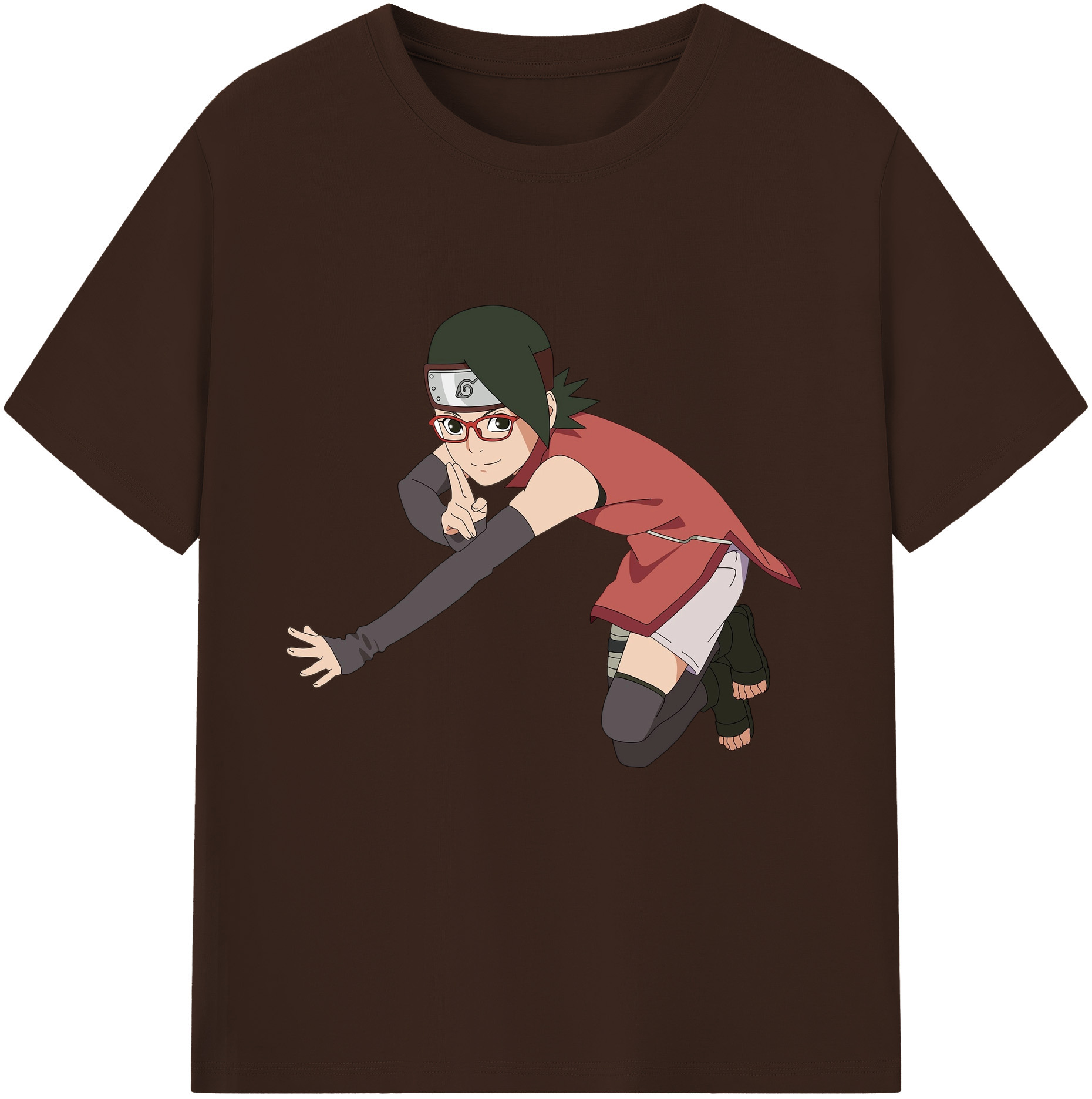 （画像用） NARUTO -ナルト- うちは サラダ Uchiha Sarada 綿100％半袖Tシャツ（フロントプリント）
