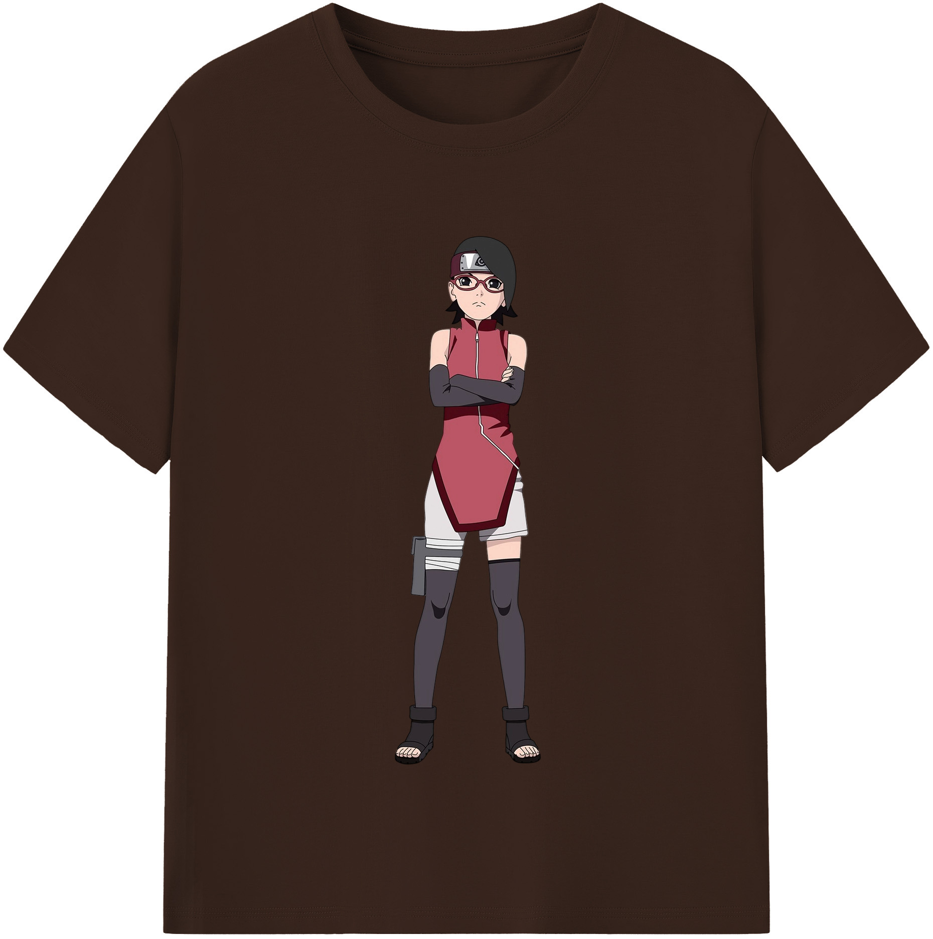 （画像用） NARUTO -ナルト- うちは サラダ Uchiha Sarada 綿100％半袖Tシャツ（フロントプリント）