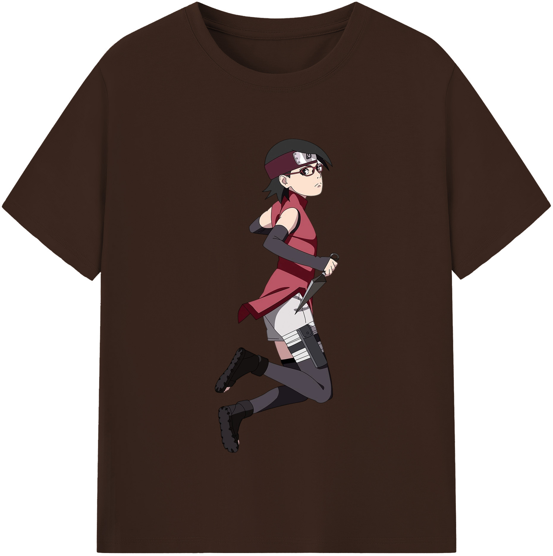 （画像用） NARUTO -ナルト- うちは サラダ Uchiha Sarada 綿100％半袖Tシャツ（フロントプリント）