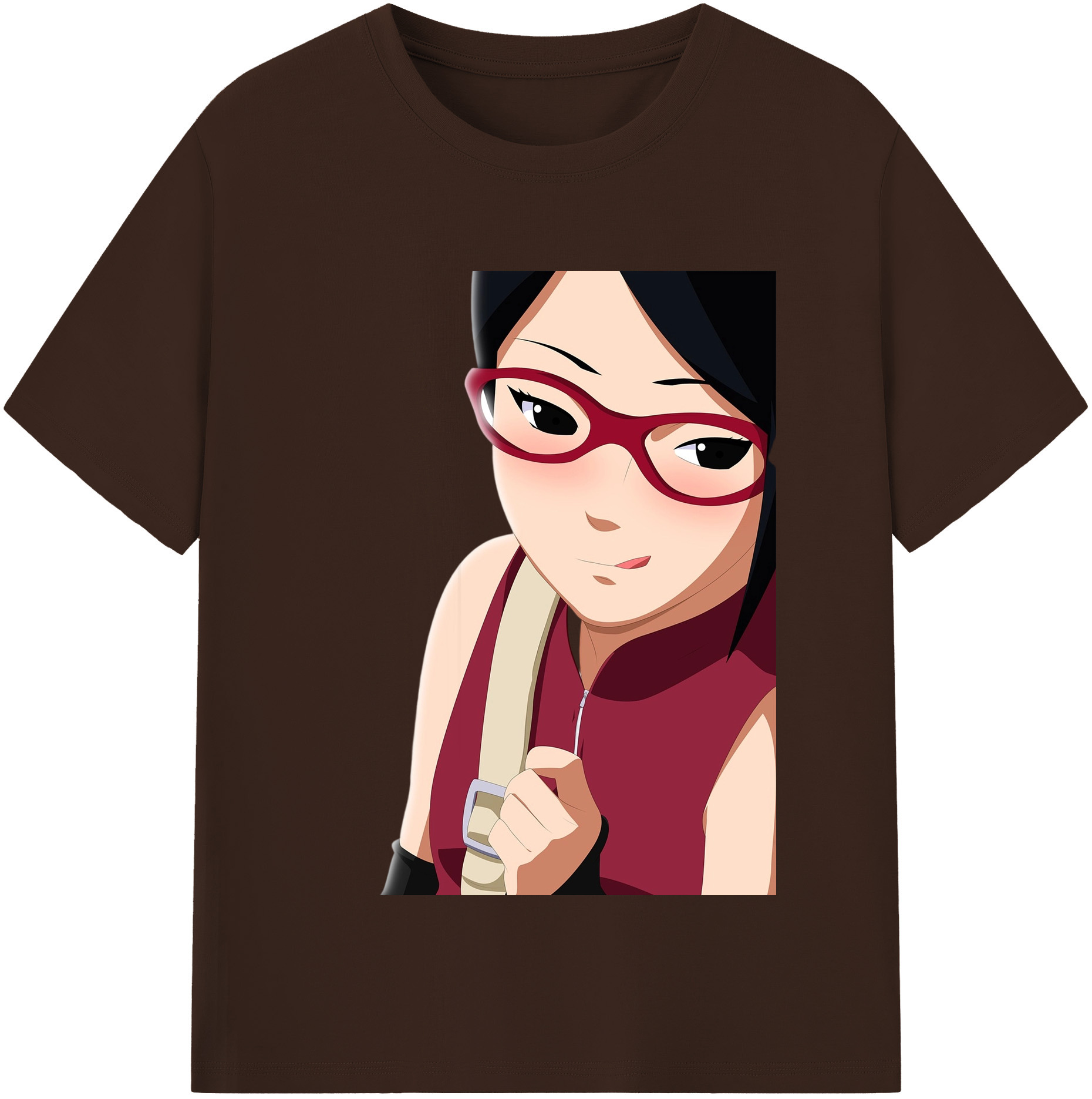 （画像用） NARUTO -ナルト- うちは サラダ Uchiha Sarada 綿100％半袖Tシャツ（フロントプリント）