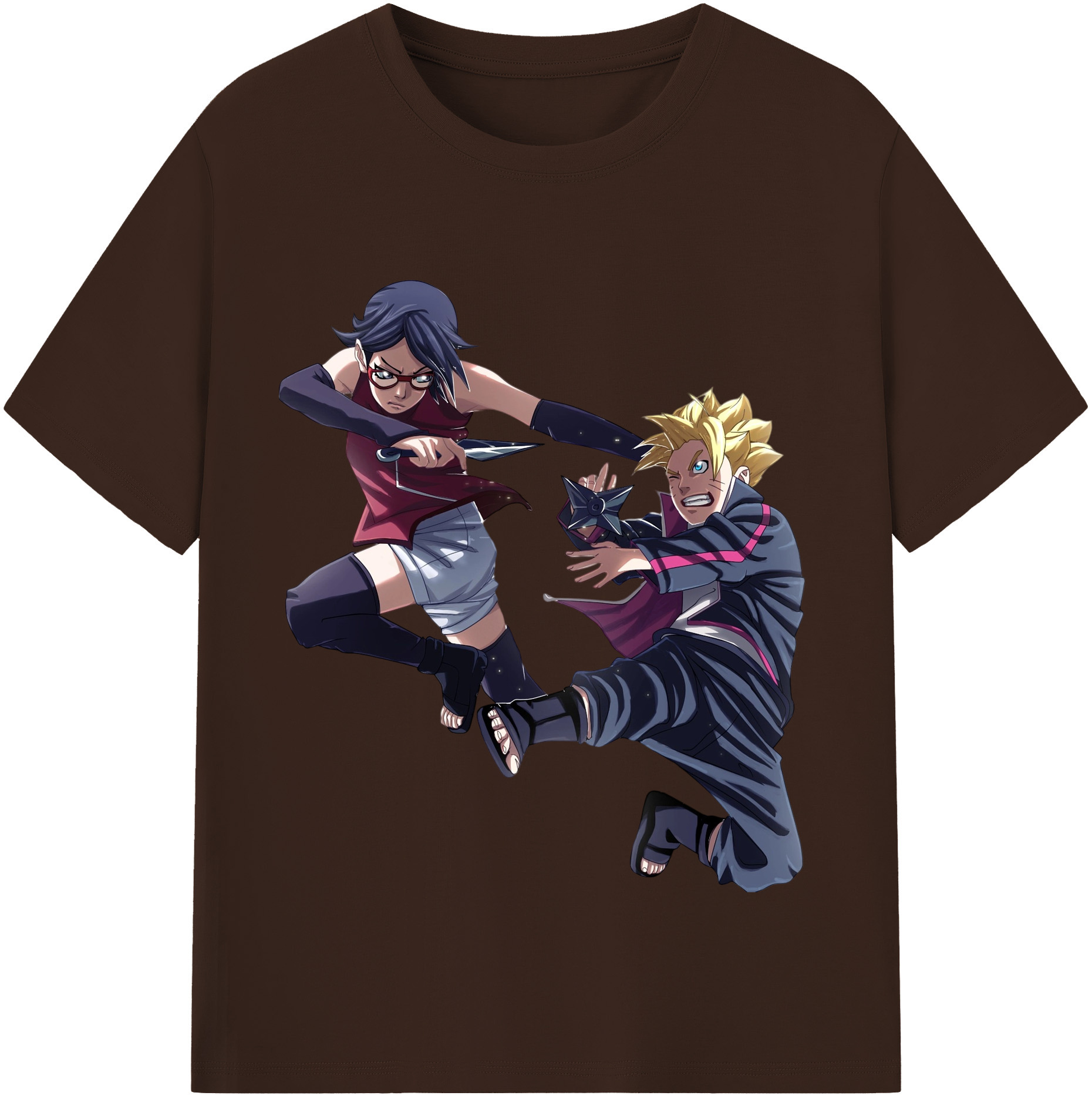 （画像用） NARUTO -ナルト- うちは サラダ Uchiha Sarada 綿100％半袖Tシャツ（フロントプリント）