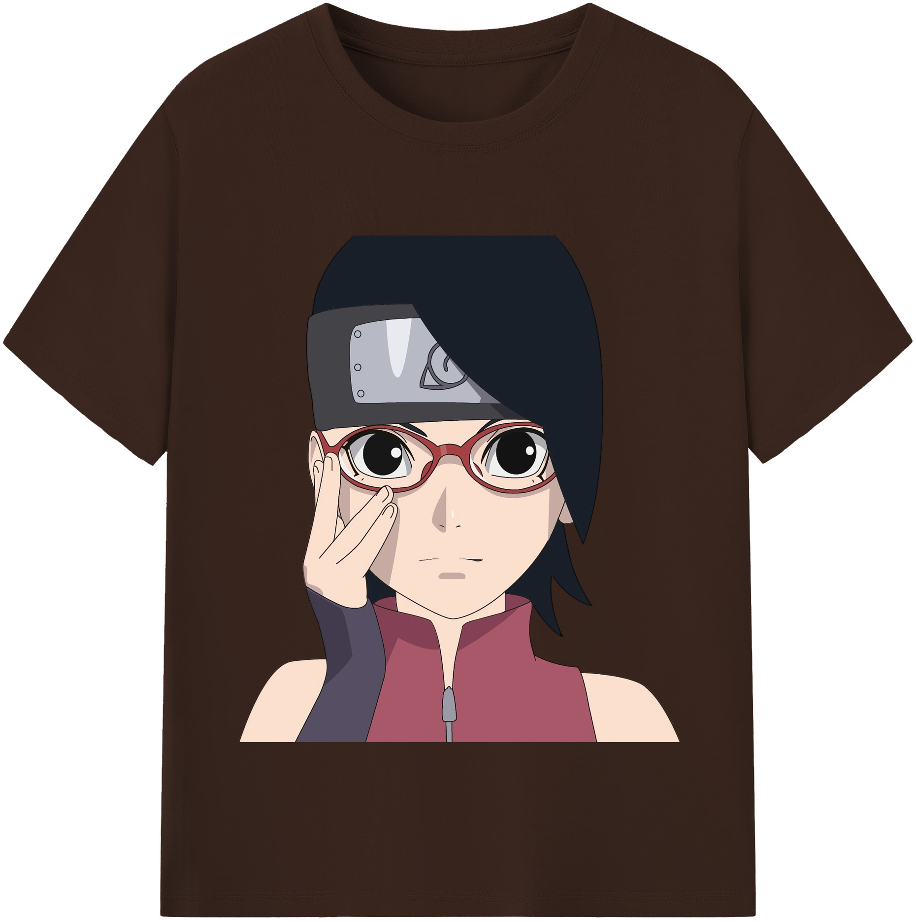 （画像用） NARUTO -ナルト- うちは サラダ Uchiha Sarada 綿100％半袖Tシャツ（フロントプリント）