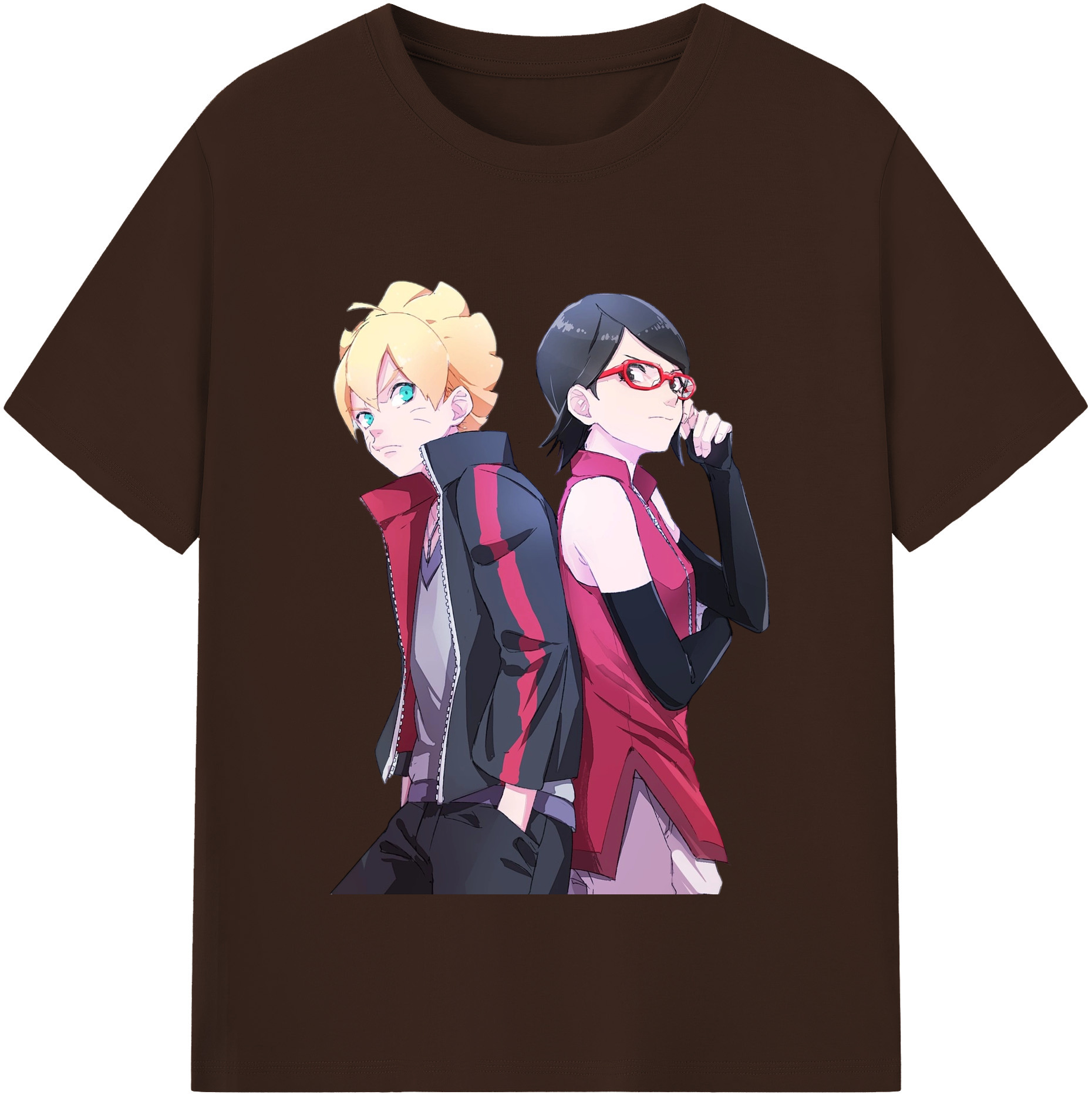 （画像用） NARUTO -ナルト- うちは サラダ Uchiha Sarada 綿100％半袖Tシャツ（フロントプリント）