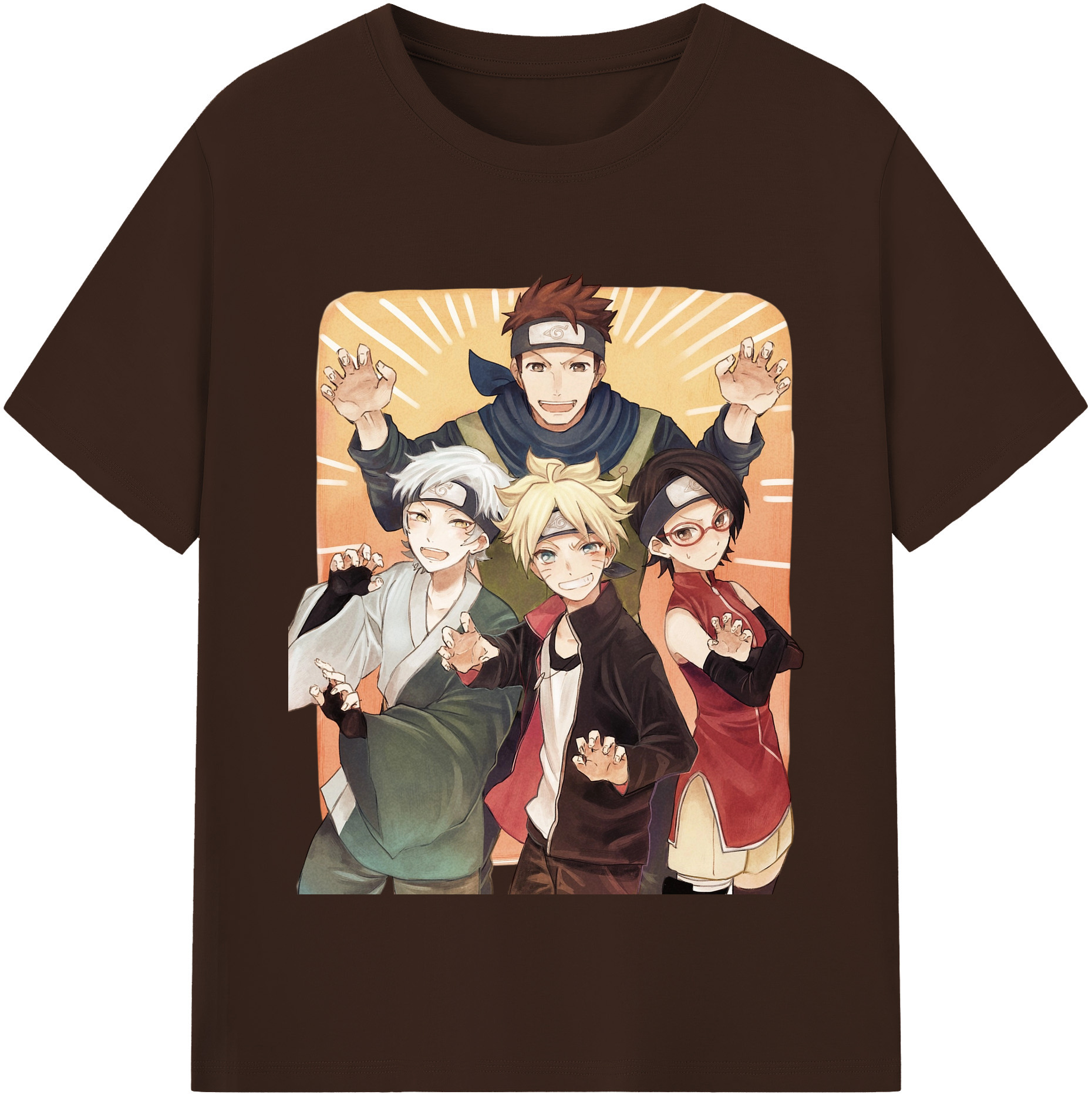 （画像用） NARUTO -ナルト- うちは サラダ Uchiha Sarada 綿100％半袖Tシャツ（フロントプリント）