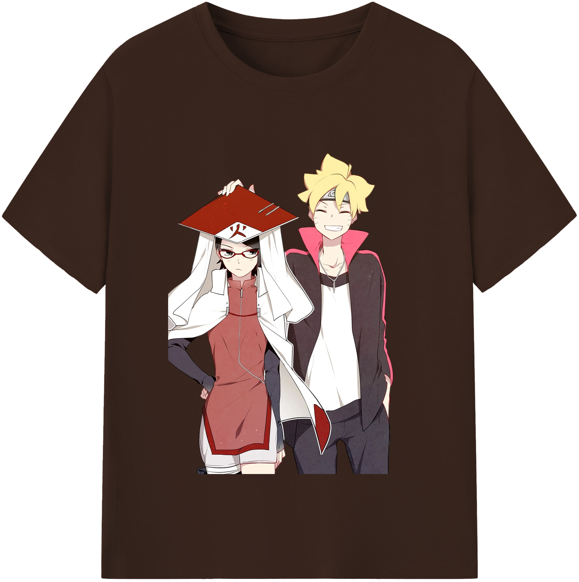 （画像用） NARUTO -ナルト- うちは サラダ Uchiha Sarada 綿100％半袖Tシャツ（フロントプリント）