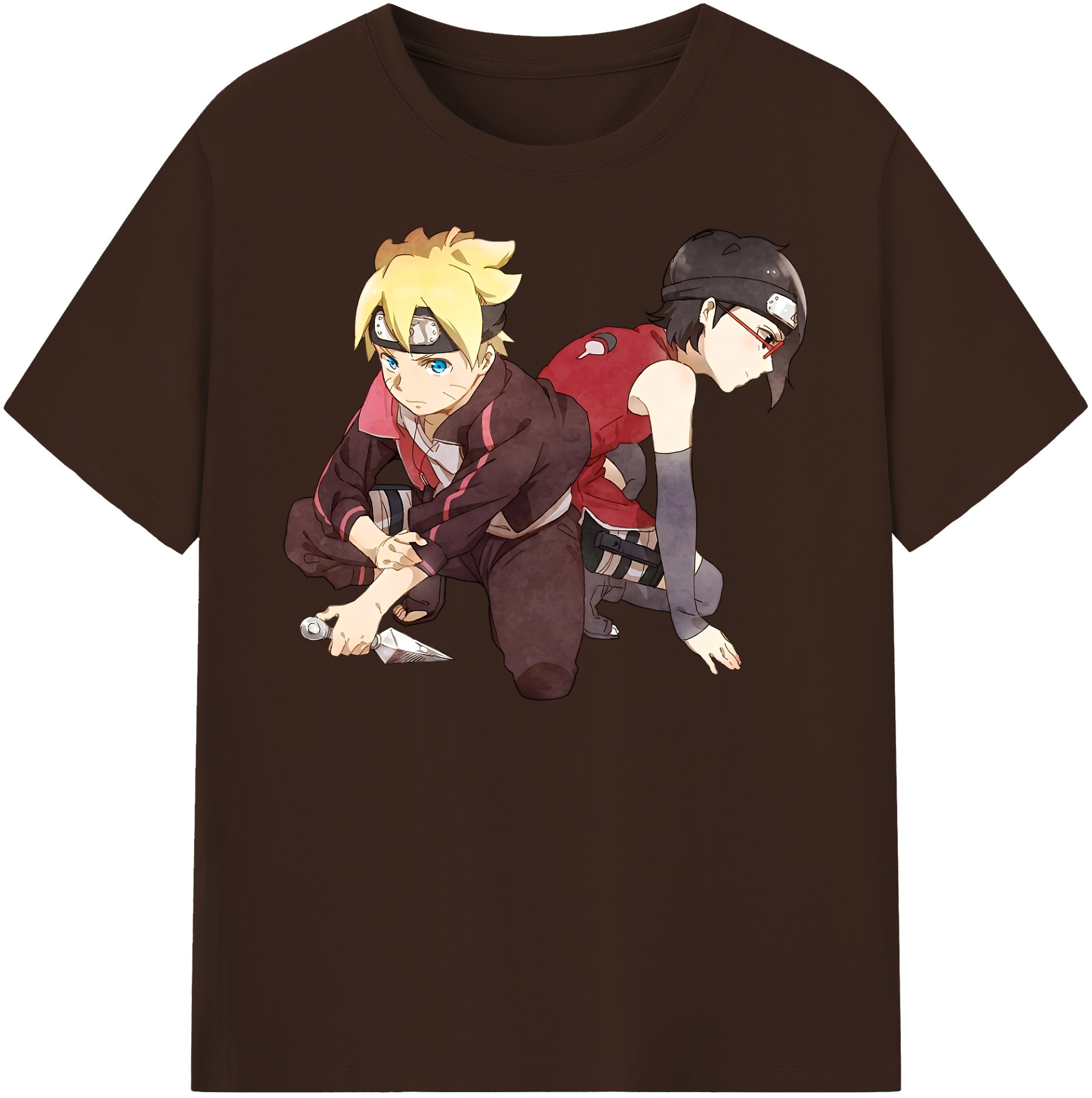 （画像用） NARUTO -ナルト- うちは サラダ Uchiha Sarada 綿100％半袖Tシャツ（フロントプリント）