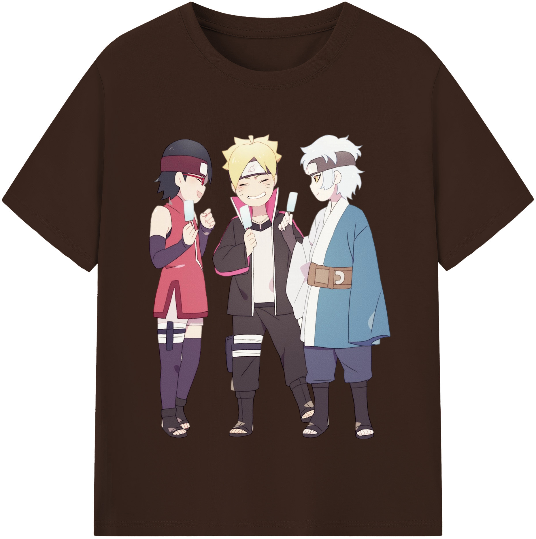 （画像用） NARUTO -ナルト- うちは サラダ Uchiha Sarada 綿100％半袖Tシャツ（フロントプリント）