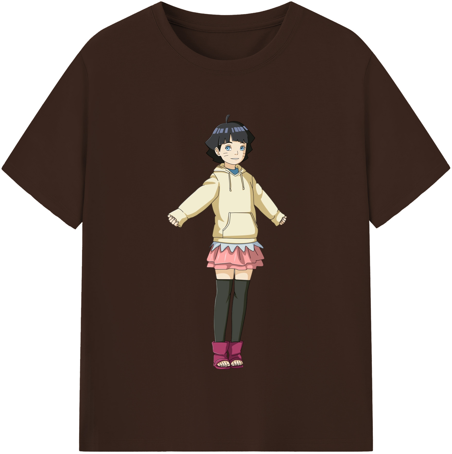 （画像用） NARUTO -ナルト- うずまき ヒマワリ Uzumaki Himawari 綿100％半袖Tシャツ（フロントプリント）