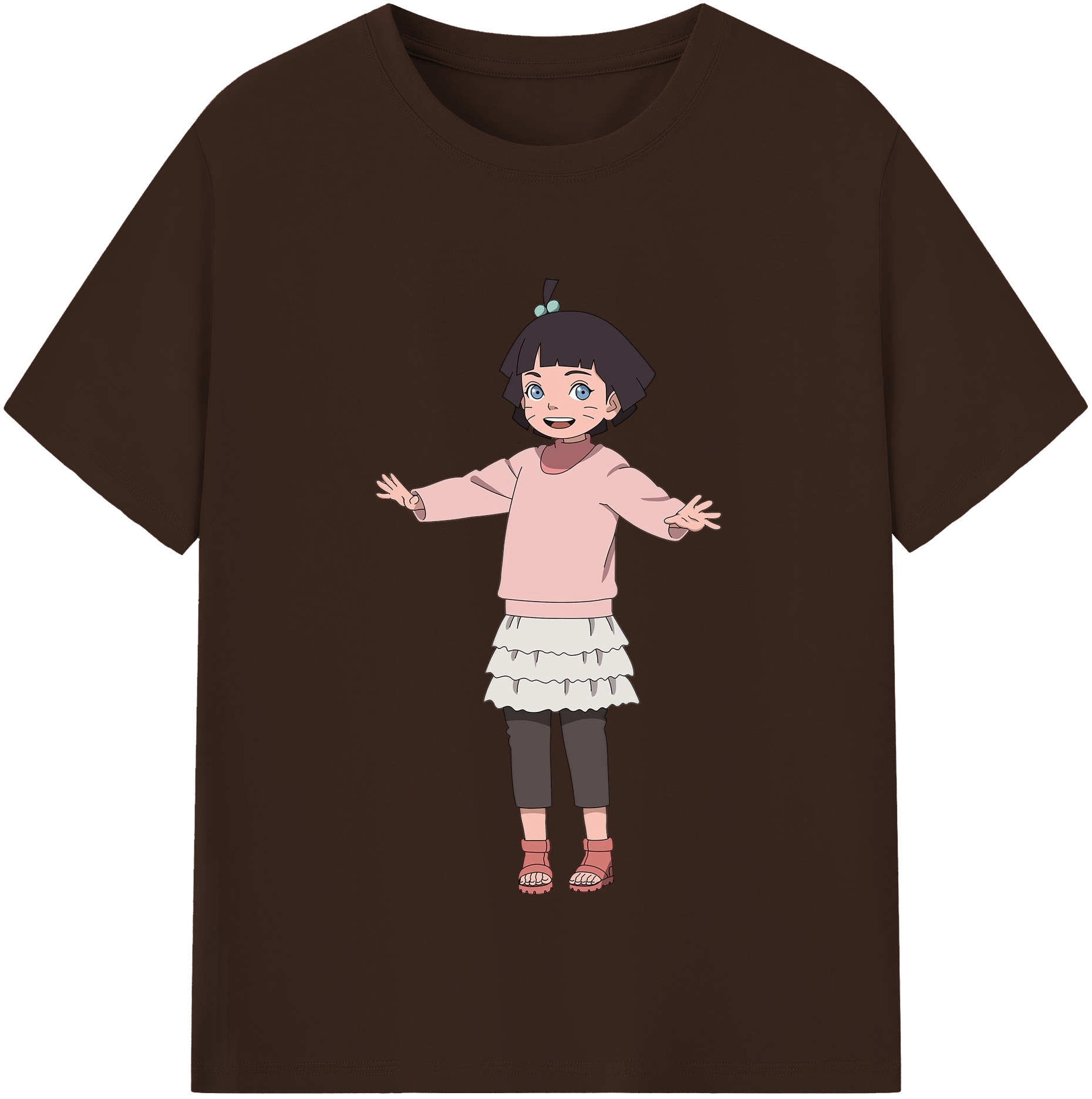 （画像用） NARUTO -ナルト- うずまき ヒマワリ Uzumaki Himawari 綿100％半袖Tシャツ（フロントプリント）