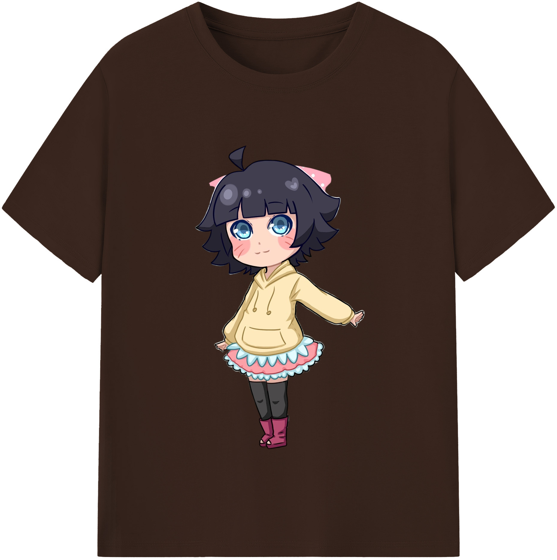 （画像用） NARUTO -ナルト- うずまき ヒマワリ Uzumaki Himawari 綿100％半袖Tシャツ（フロントプリント）