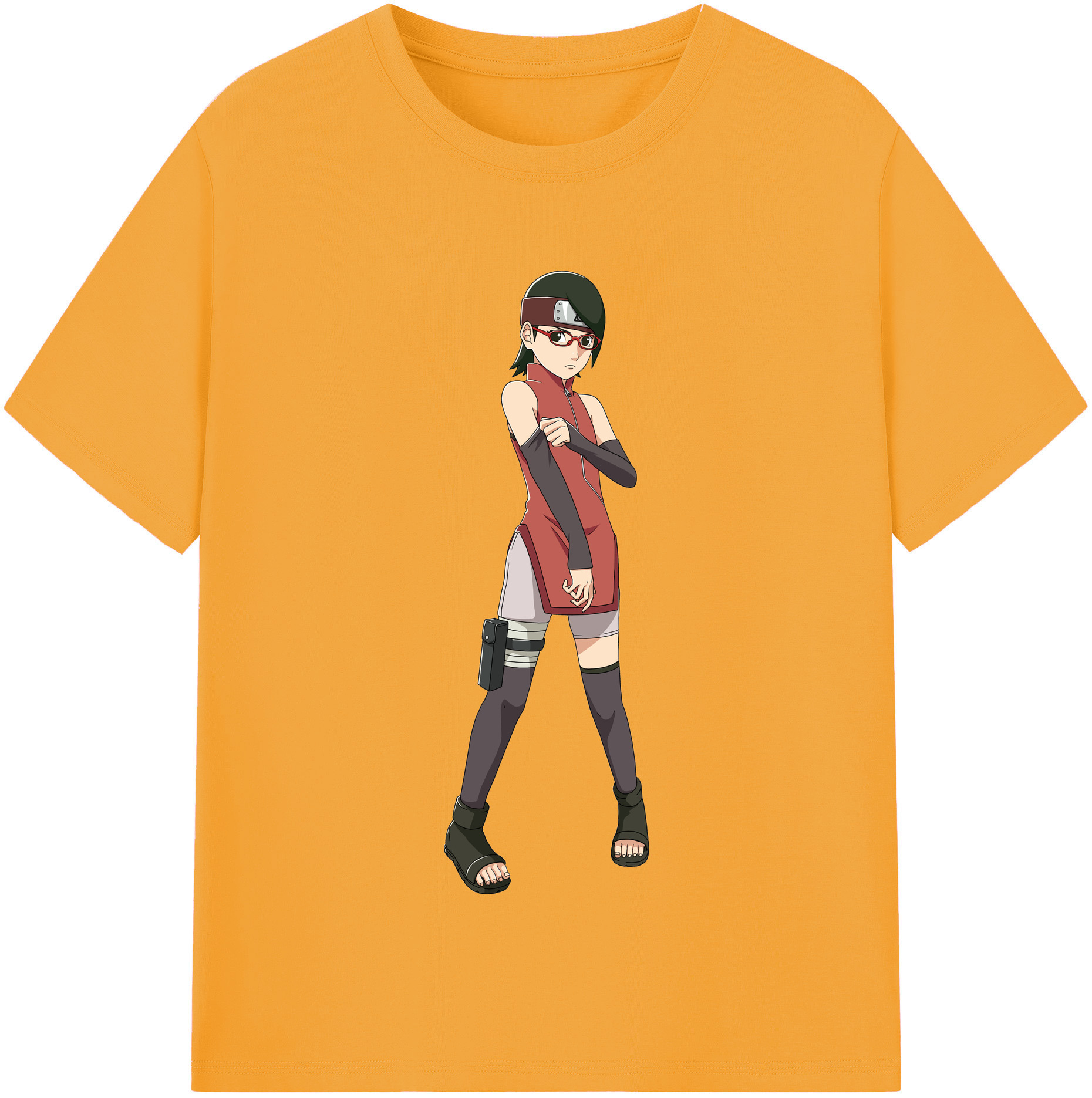 （画像用） NARUTO -ナルト- うちは サラダ Uchiha Sarada 綿100％半袖Tシャツ（フロントプリント）