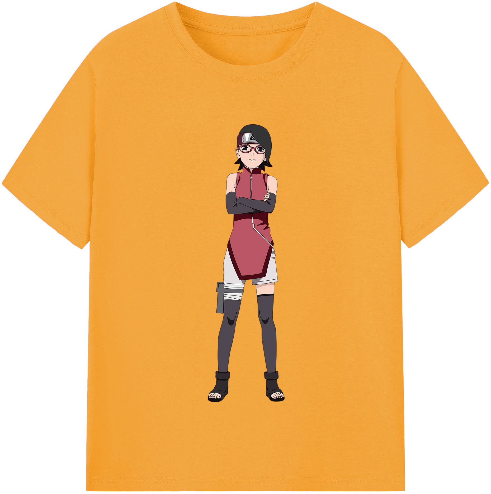 （画像用） NARUTO -ナルト- うちは サラダ Uchiha Sarada 綿100％半袖Tシャツ（フロントプリント）