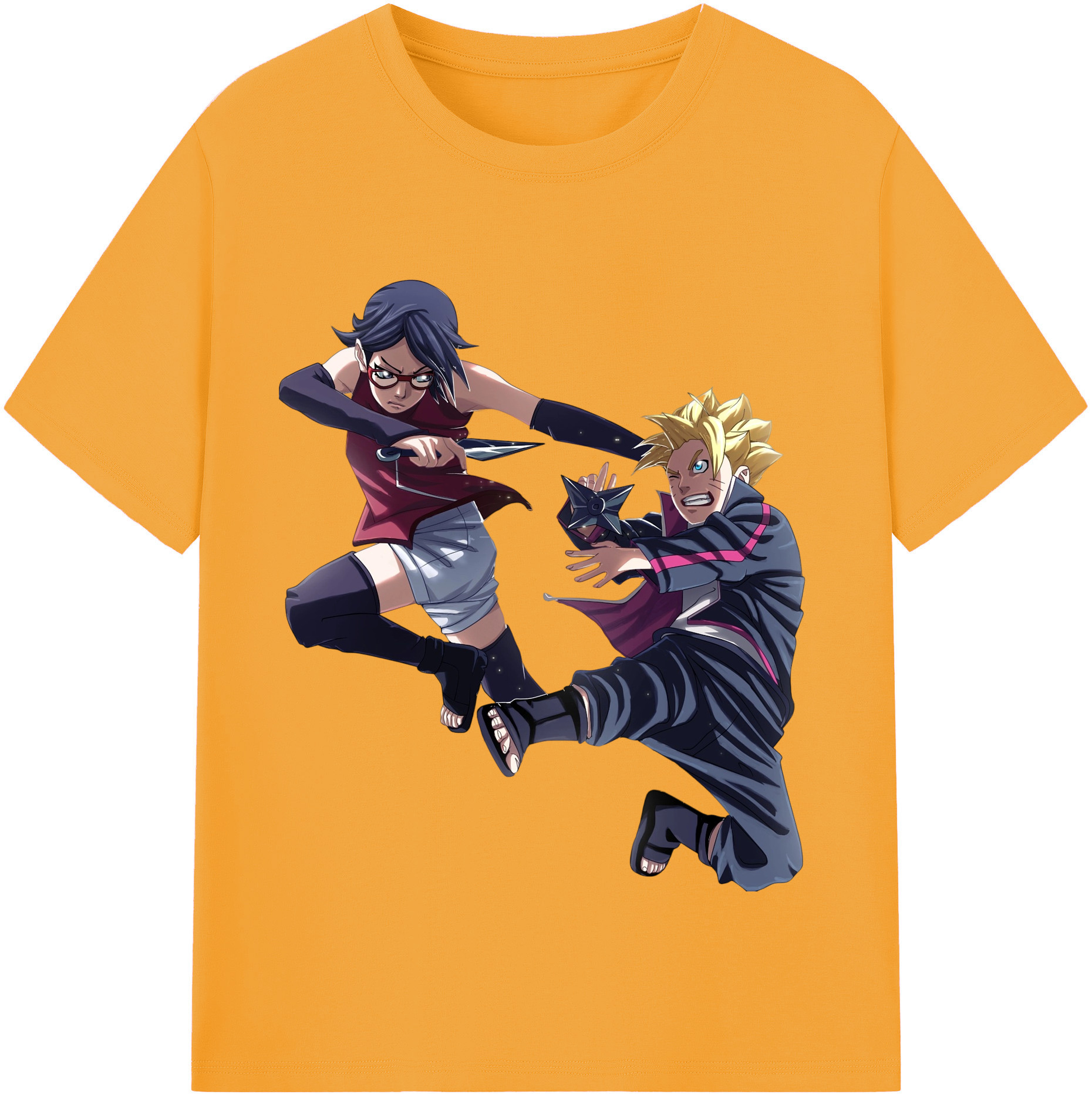 （画像用） NARUTO -ナルト- うちは サラダ Uchiha Sarada 綿100％半袖Tシャツ（フロントプリント）