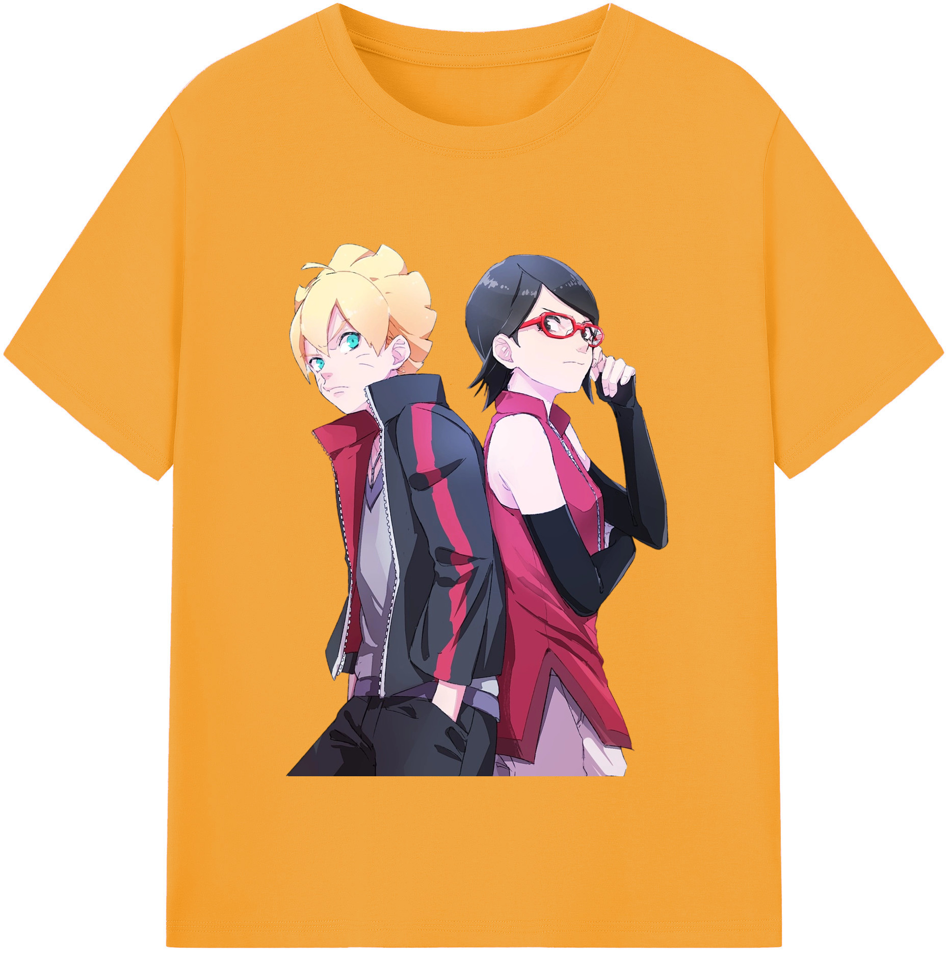 （画像用） NARUTO -ナルト- うちは サラダ Uchiha Sarada 綿100％半袖Tシャツ（フロントプリント）