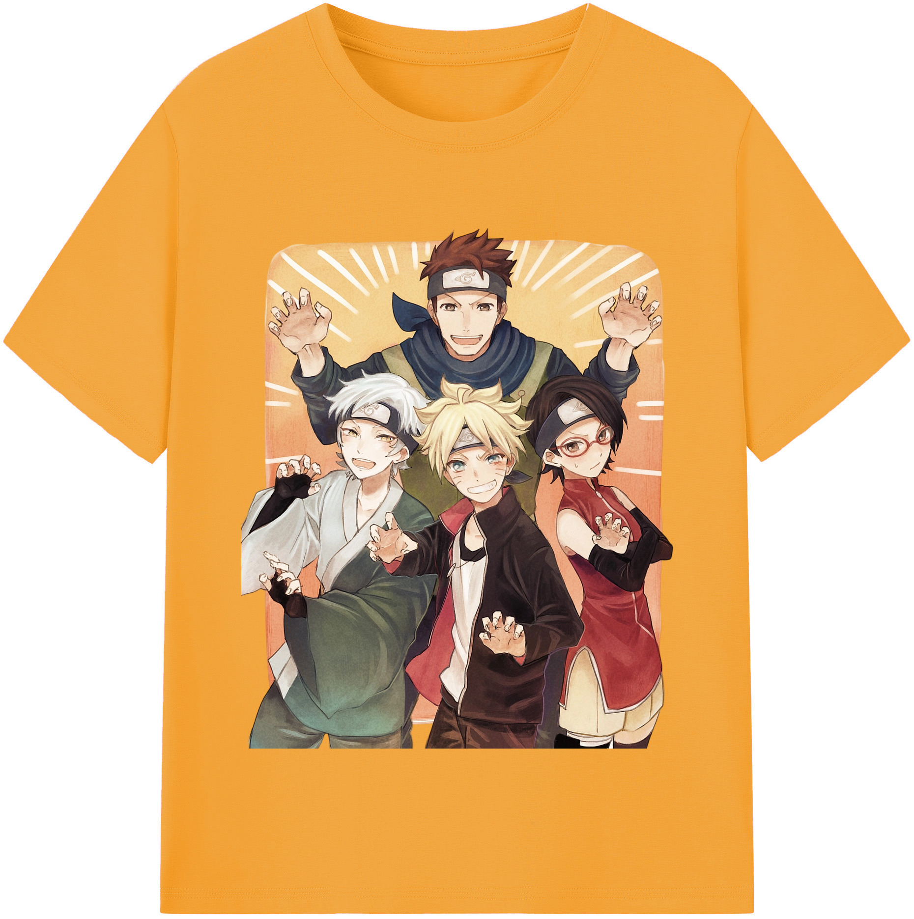 （画像用） NARUTO -ナルト- うちは サラダ Uchiha Sarada 綿100％半袖Tシャツ（フロントプリント）
