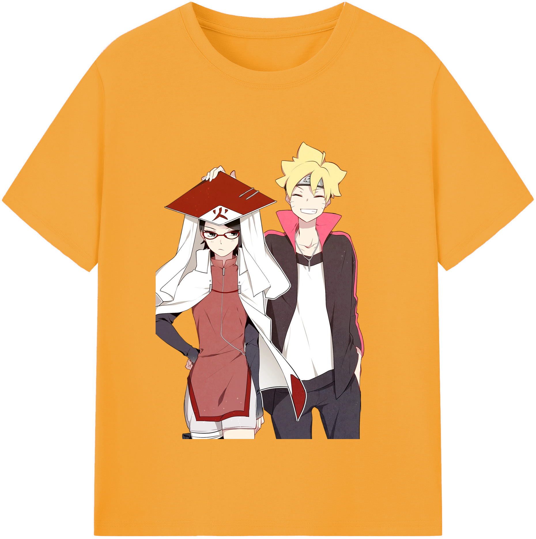 （画像用） NARUTO -ナルト- うちは サラダ Uchiha Sarada 綿100％半袖Tシャツ（フロントプリント）