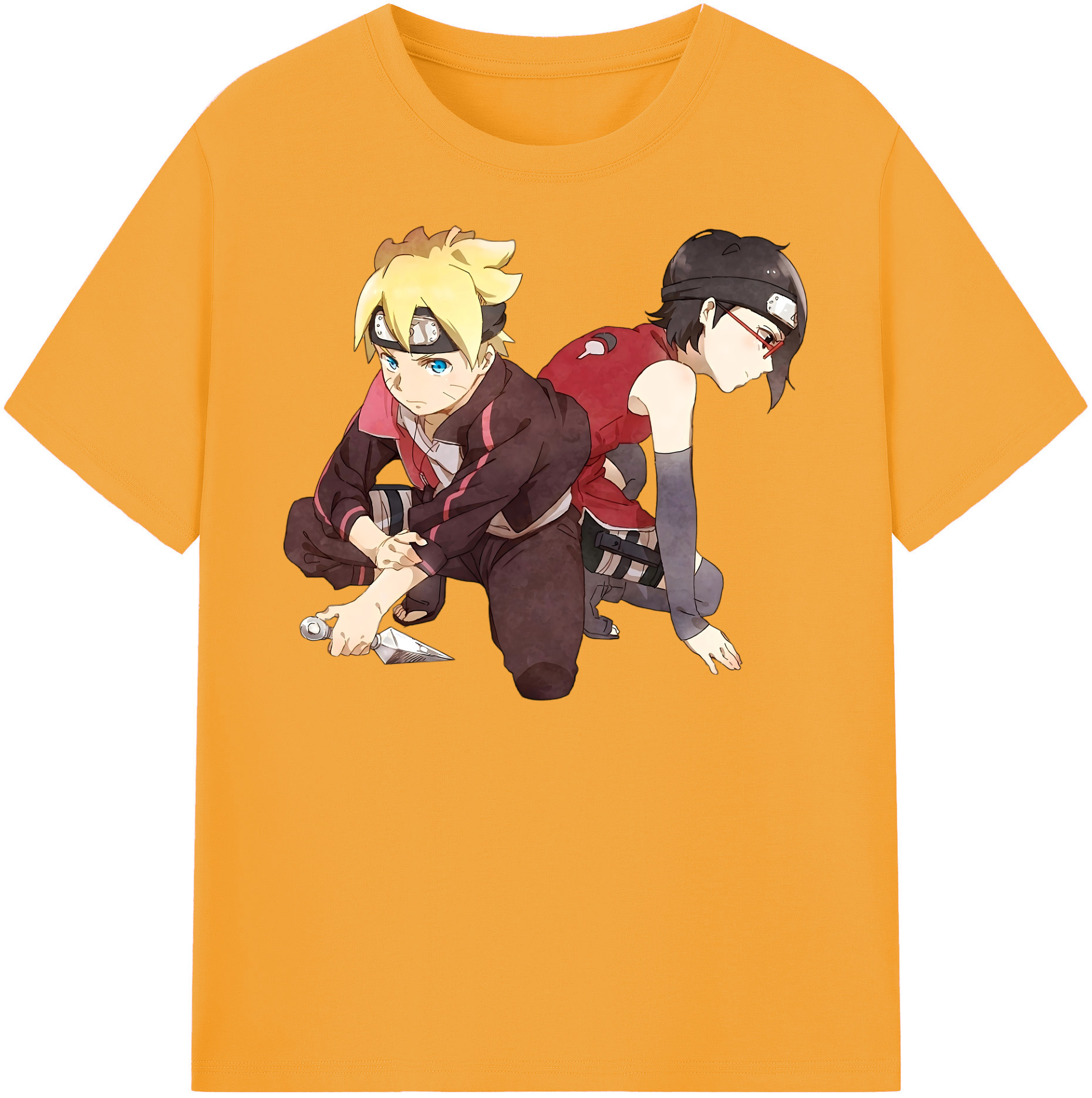 （画像用） NARUTO -ナルト- うちは サラダ Uchiha Sarada 綿100％半袖Tシャツ（フロントプリント）