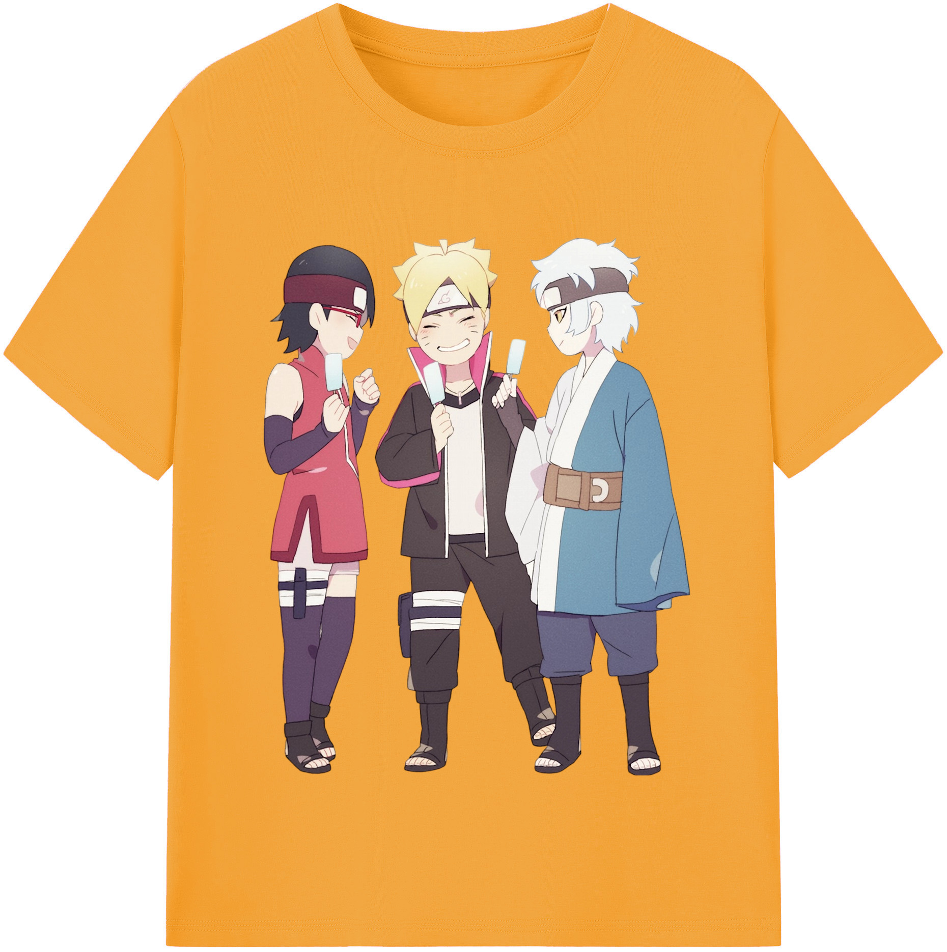 （画像用） NARUTO -ナルト- うちは サラダ Uchiha Sarada 綿100％半袖Tシャツ（フロントプリント）