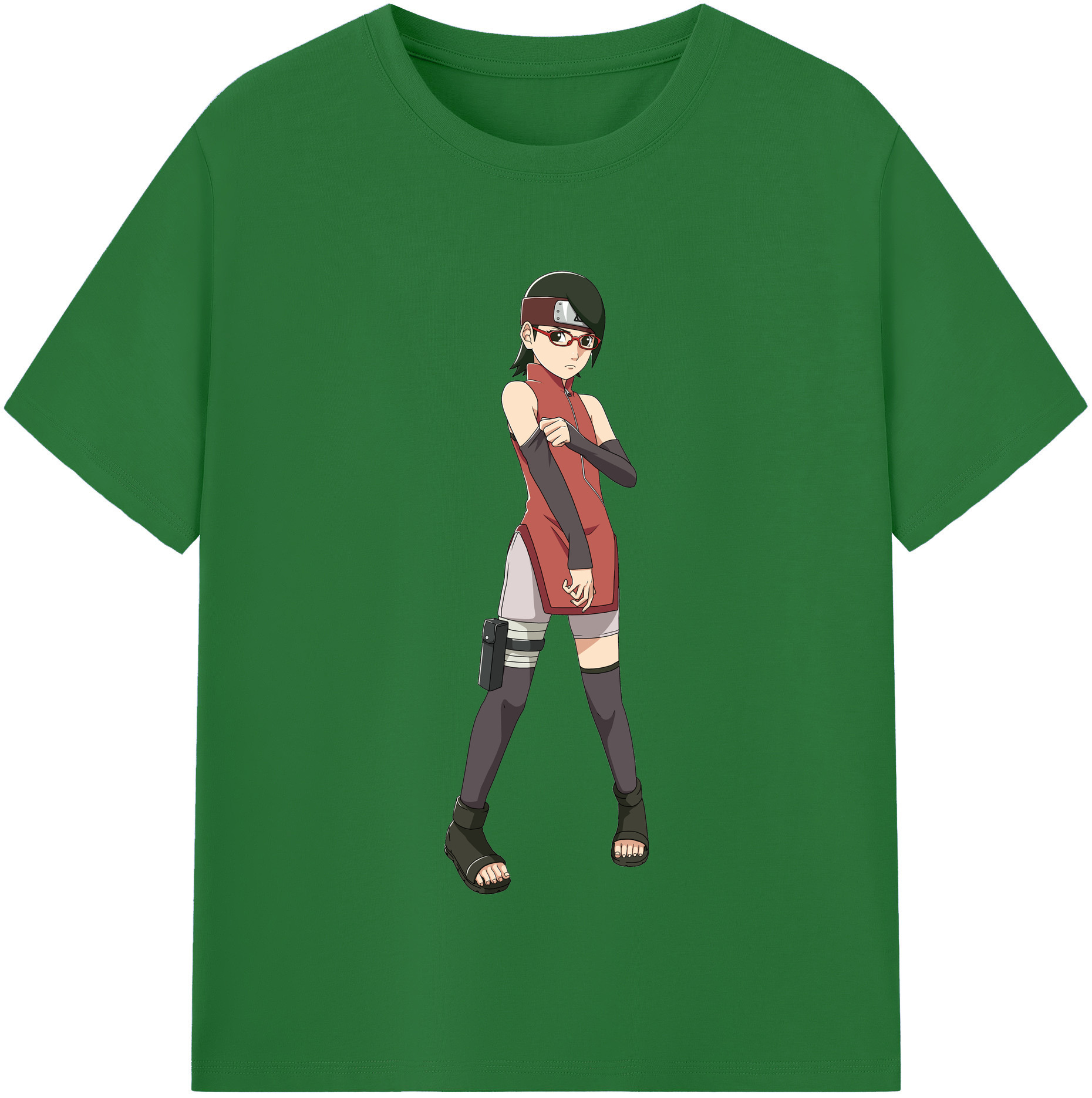 （画像用） NARUTO -ナルト- うちは サラダ Uchiha Sarada 綿100％半袖Tシャツ（フロントプリント）