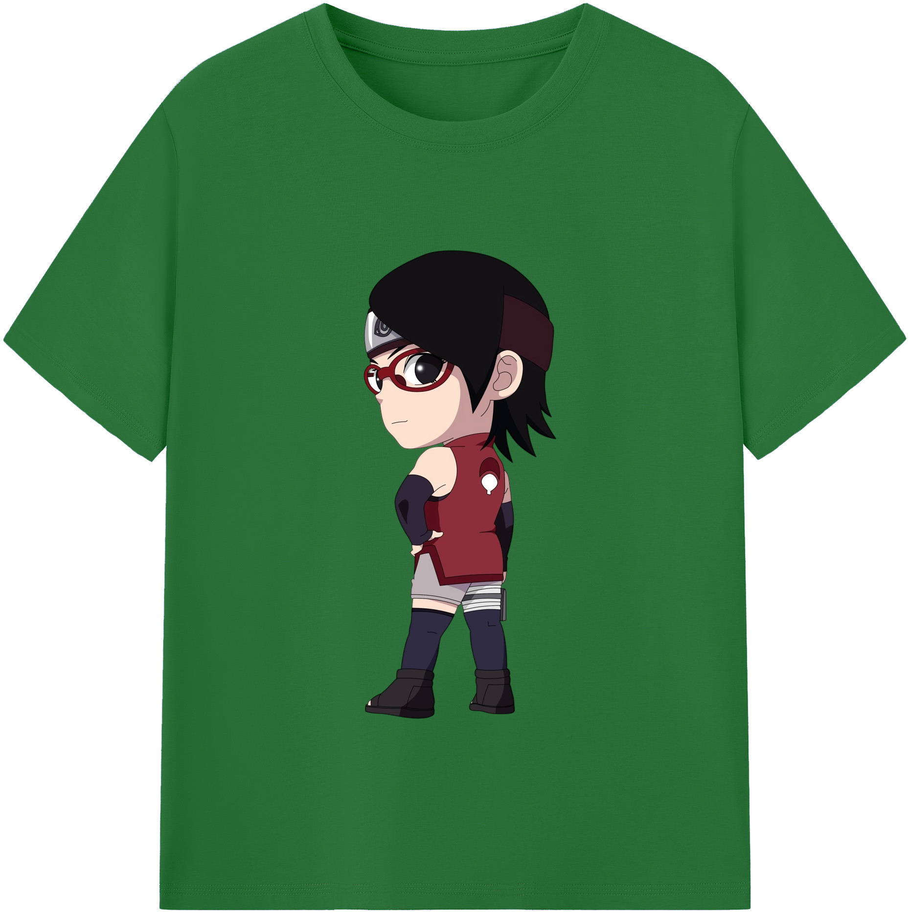 （画像用） NARUTO -ナルト- うちは サラダ Uchiha Sarada 綿100％半袖Tシャツ（フロントプリント）