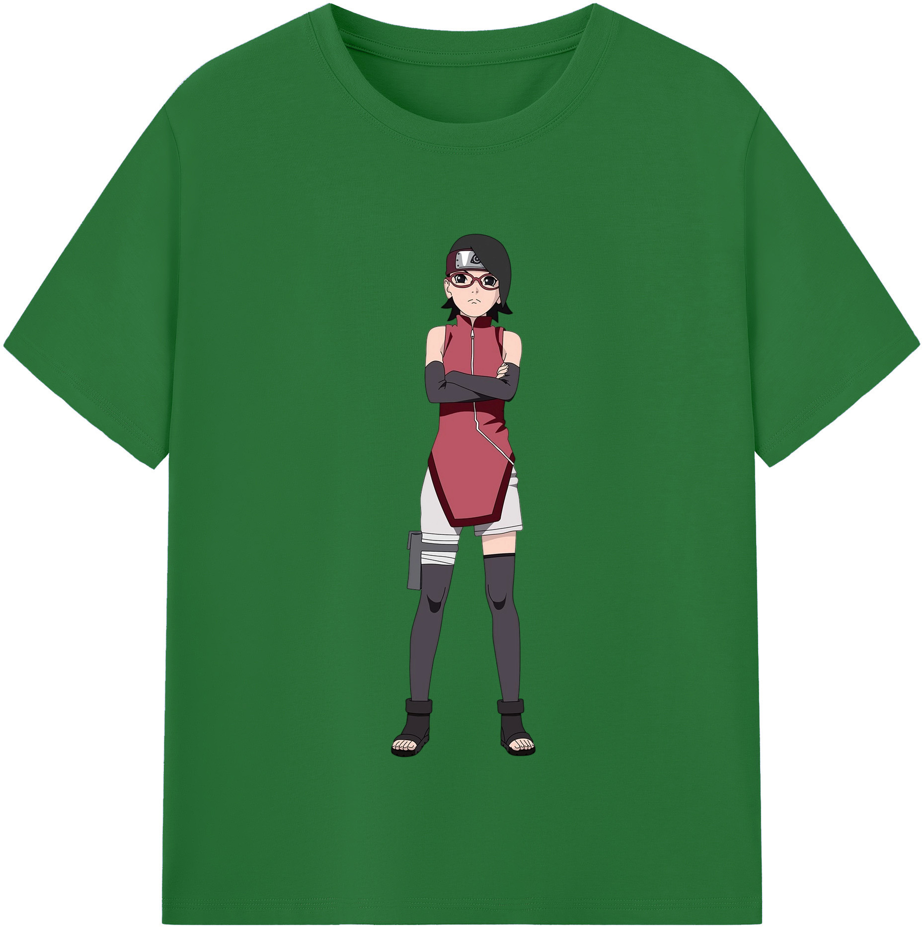 （画像用） NARUTO -ナルト- うちは サラダ Uchiha Sarada 綿100％半袖Tシャツ（フロントプリント）