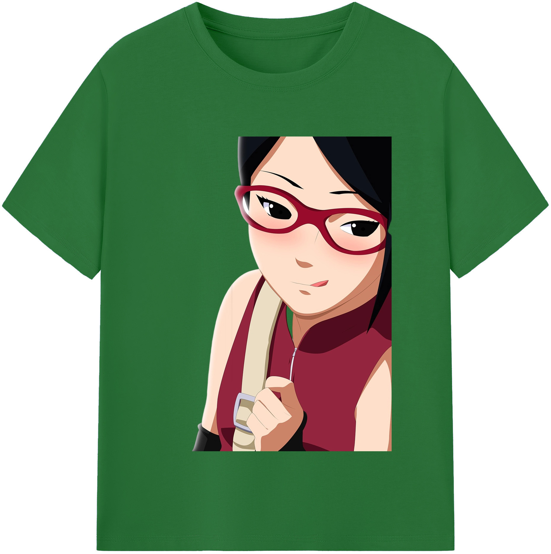 （画像用） NARUTO -ナルト- うちは サラダ Uchiha Sarada 綿100％半袖Tシャツ（フロントプリント）
