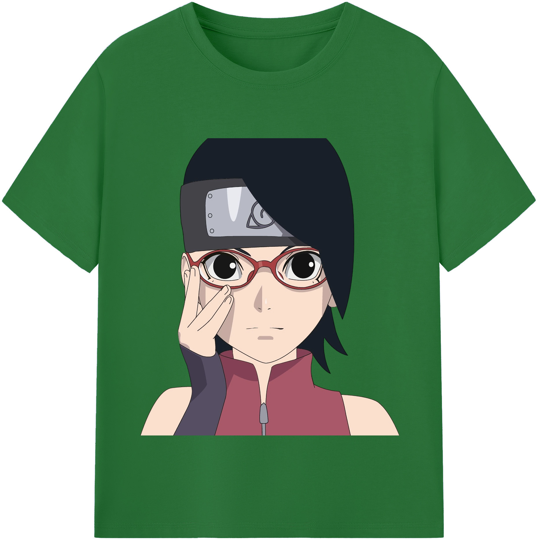 （画像用） NARUTO -ナルト- うちは サラダ Uchiha Sarada 綿100％半袖Tシャツ（フロントプリント）
