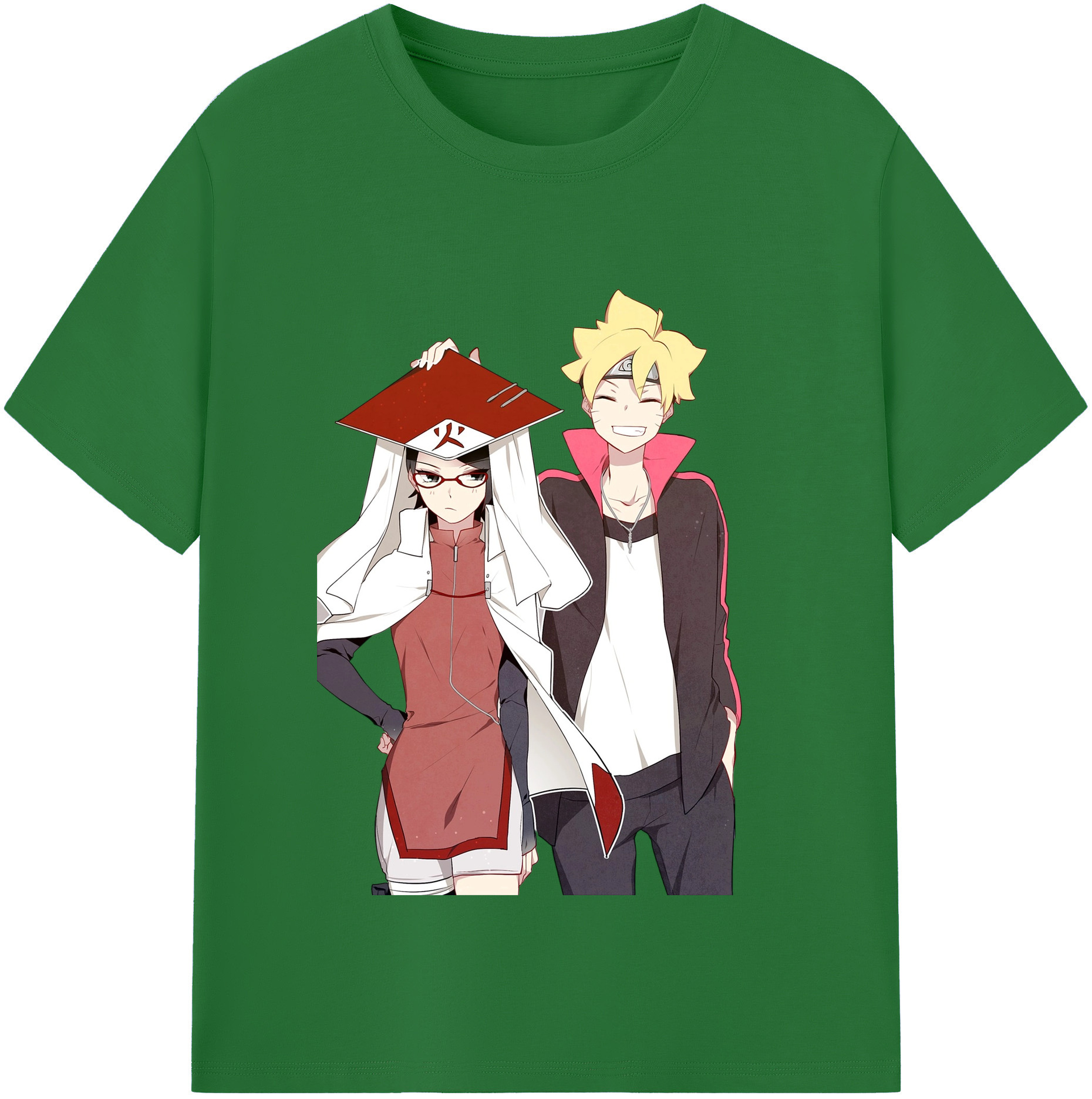（画像用） NARUTO -ナルト- うちは サラダ Uchiha Sarada 綿100％半袖Tシャツ（フロントプリント）