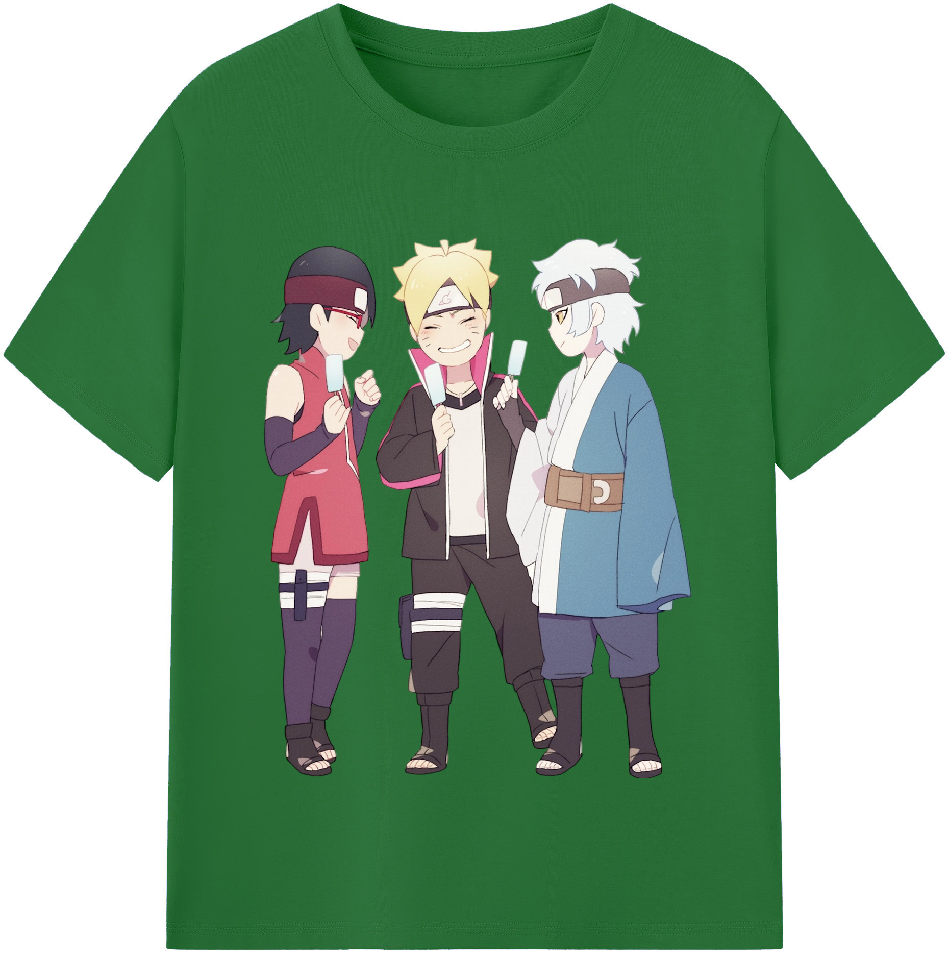 （画像用） NARUTO -ナルト- うちは サラダ Uchiha Sarada 綿100％半袖Tシャツ（フロントプリント）