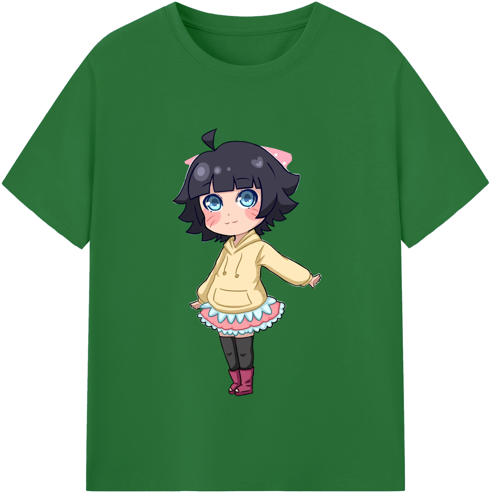 （画像用） NARUTO -ナルト- うずまき ヒマワリ Uzumaki Himawari 綿100％半袖Tシャツ（フロントプリント）