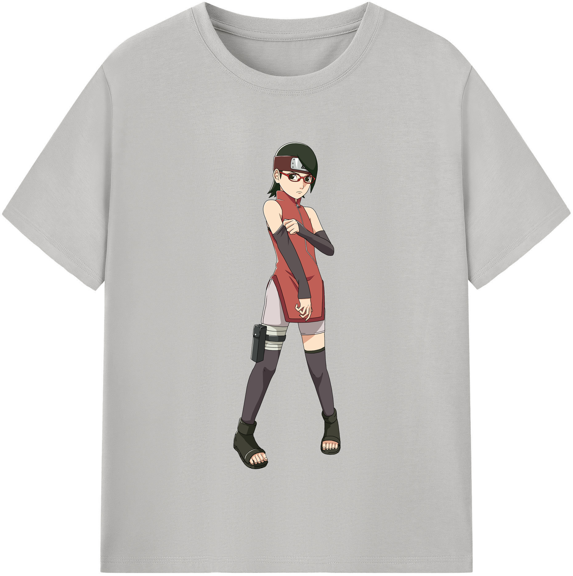 （画像用） NARUTO -ナルト- うちは サラダ Uchiha Sarada 綿100％半袖Tシャツ（フロントプリント）