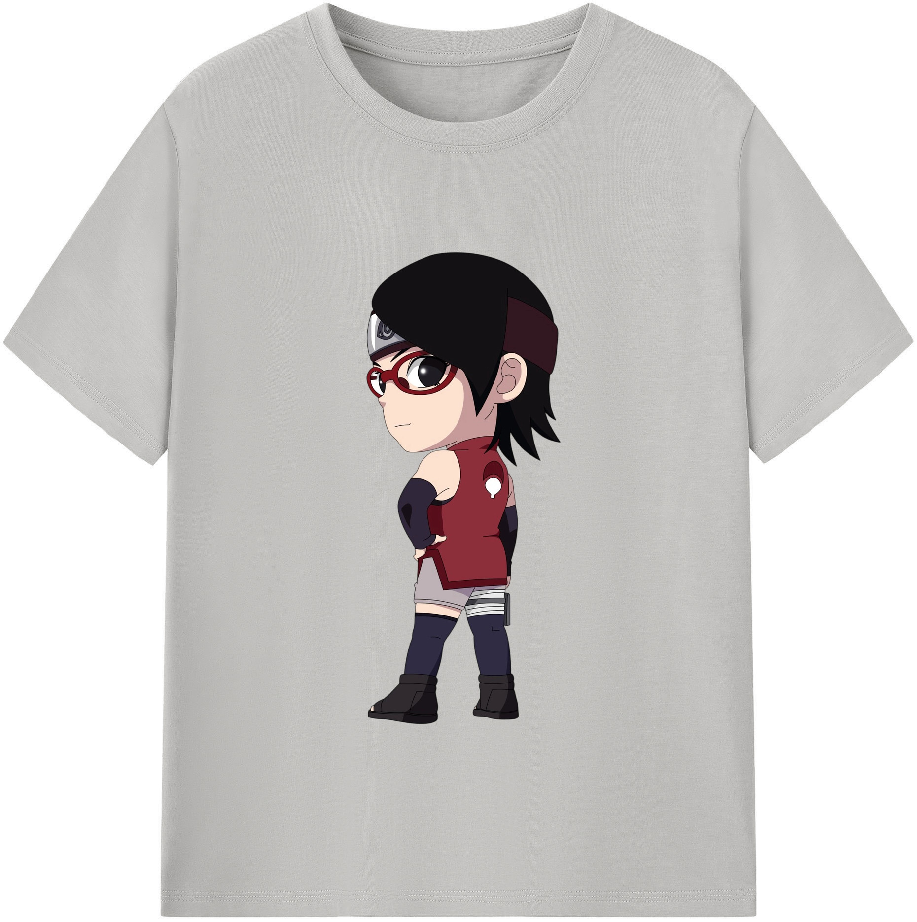 （画像用） NARUTO -ナルト- うちは サラダ Uchiha Sarada 綿100％半袖Tシャツ（フロントプリント）