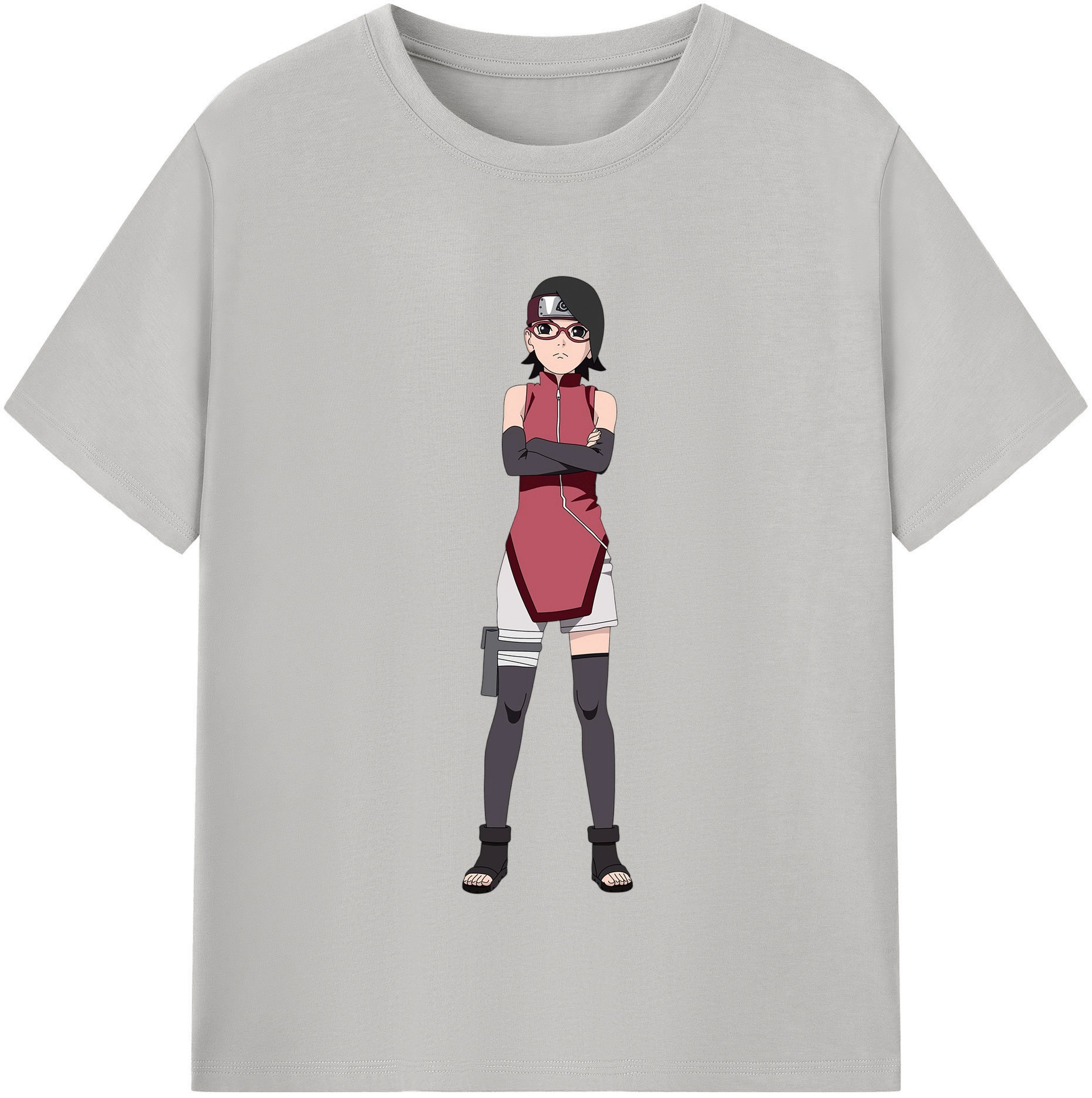 （画像用） NARUTO -ナルト- うちは サラダ Uchiha Sarada 綿100％半袖Tシャツ（フロントプリント）