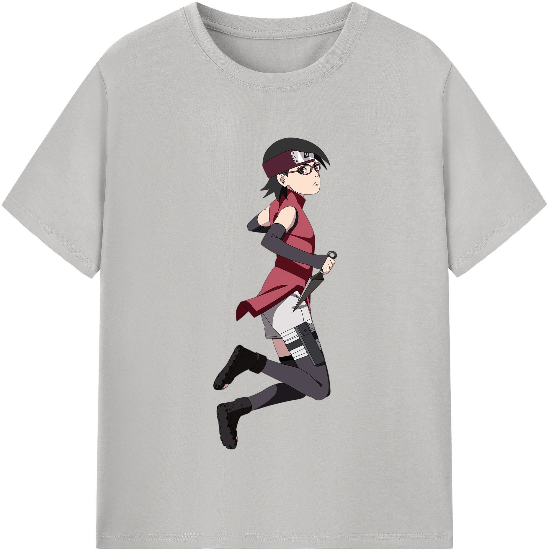 （画像用） NARUTO -ナルト- うちは サラダ Uchiha Sarada 綿100％半袖Tシャツ（フロントプリント）