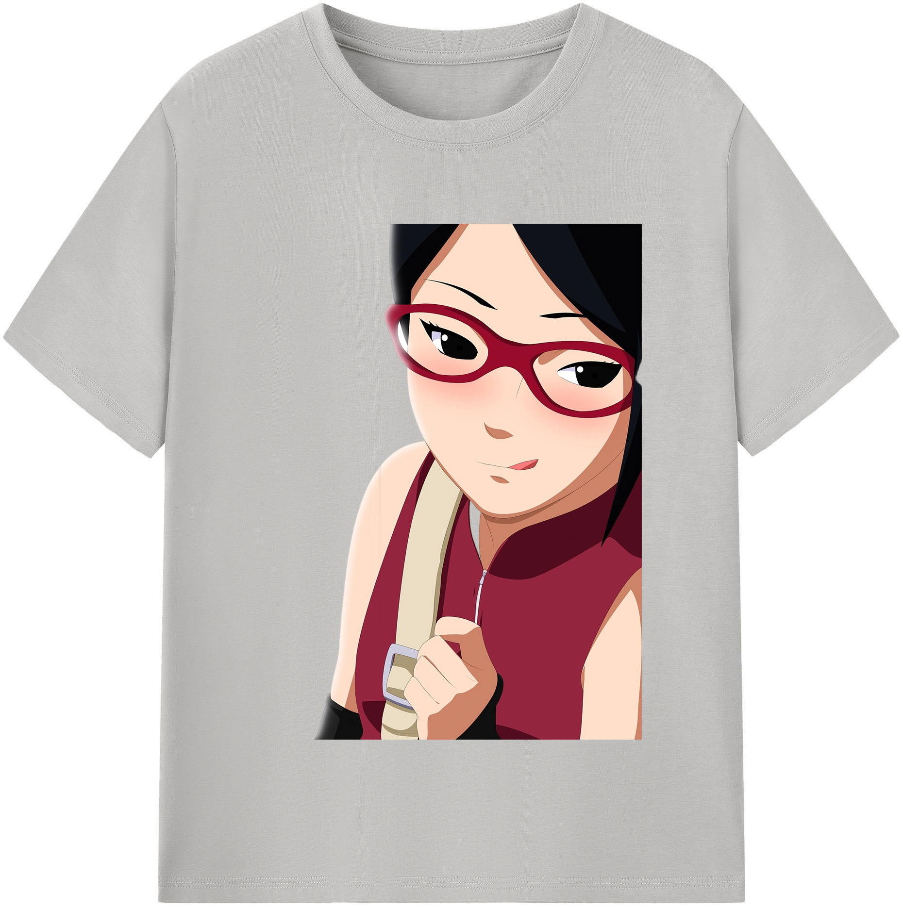 （画像用） NARUTO -ナルト- うちは サラダ Uchiha Sarada 綿100％半袖Tシャツ（フロントプリント）
