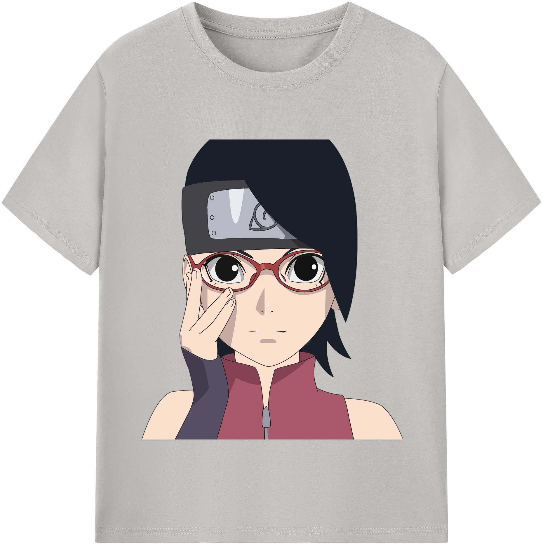（画像用） NARUTO -ナルト- うちは サラダ Uchiha Sarada 綿100％半袖Tシャツ（フロントプリント）