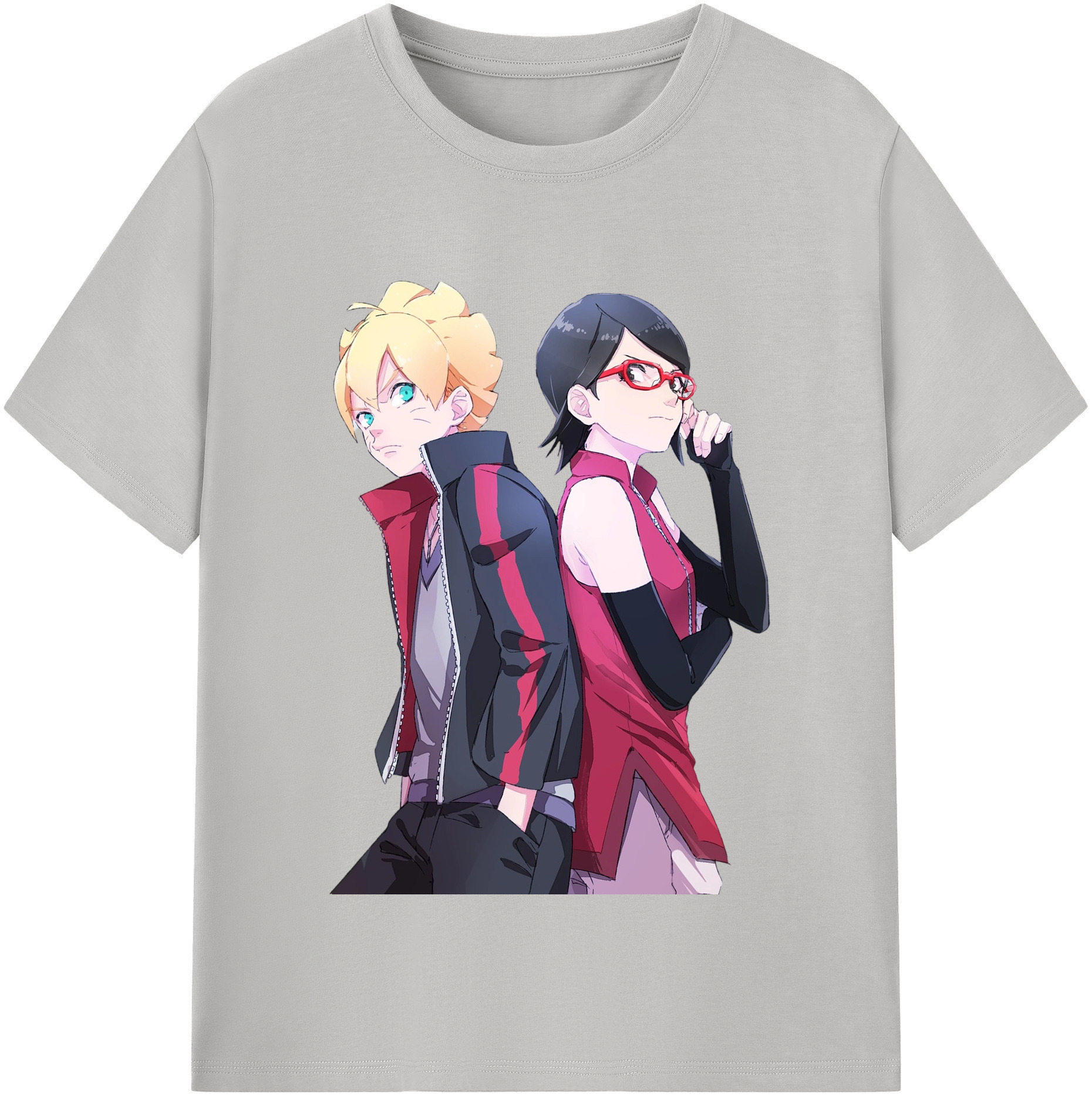 （画像用） NARUTO -ナルト- うちは サラダ Uchiha Sarada 綿100％半袖Tシャツ（フロントプリント）